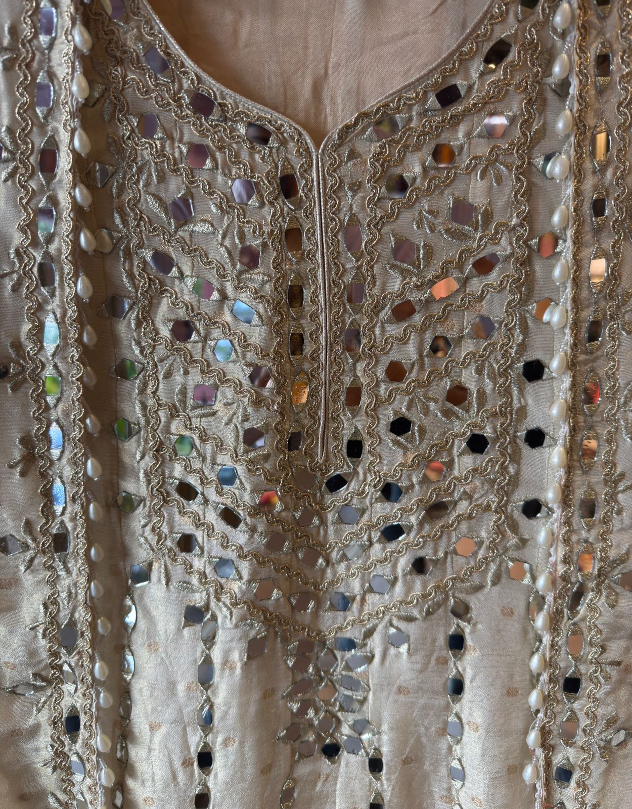 Shimmer floor length Anarkali with Dupatta