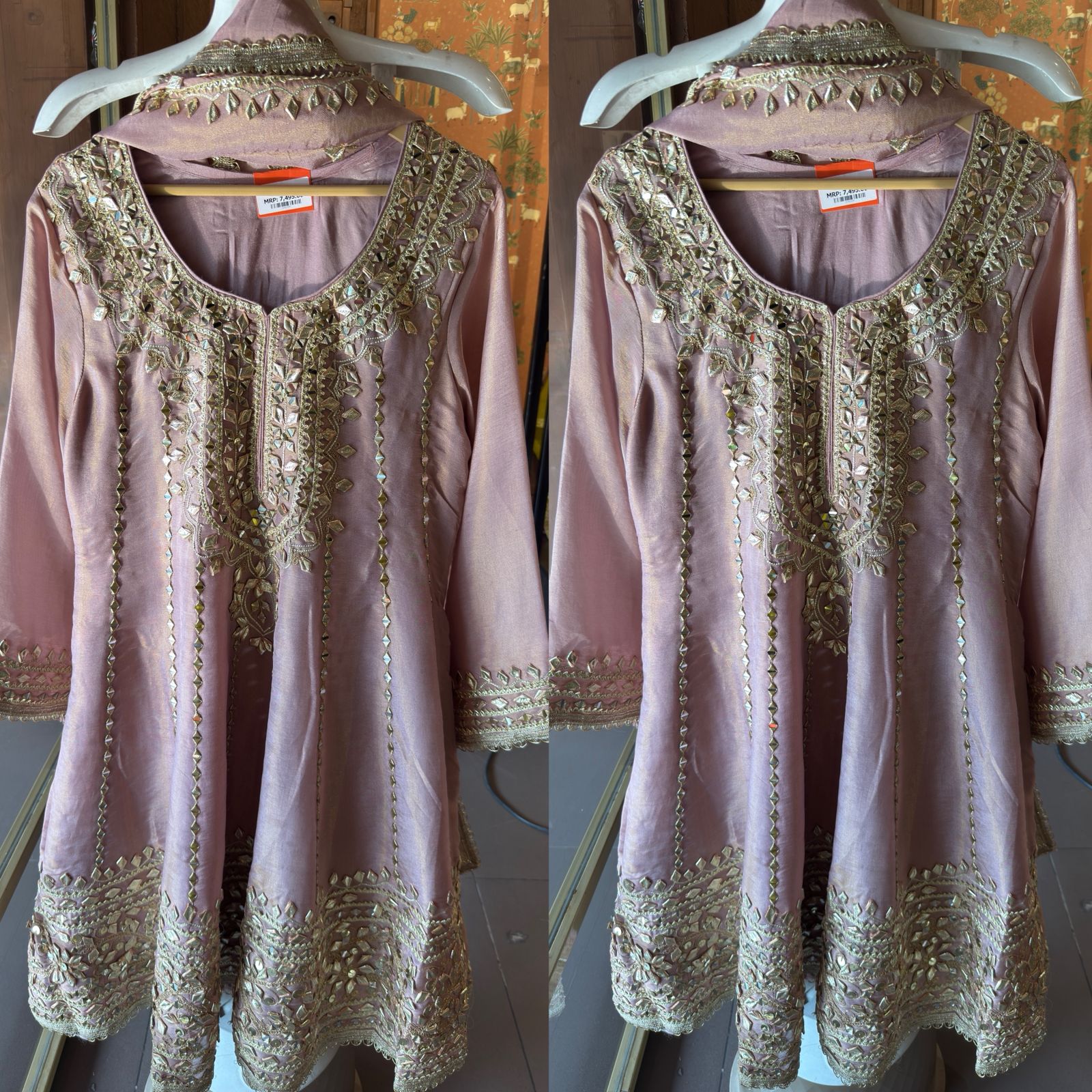 Shimmer Stitched anarkali set