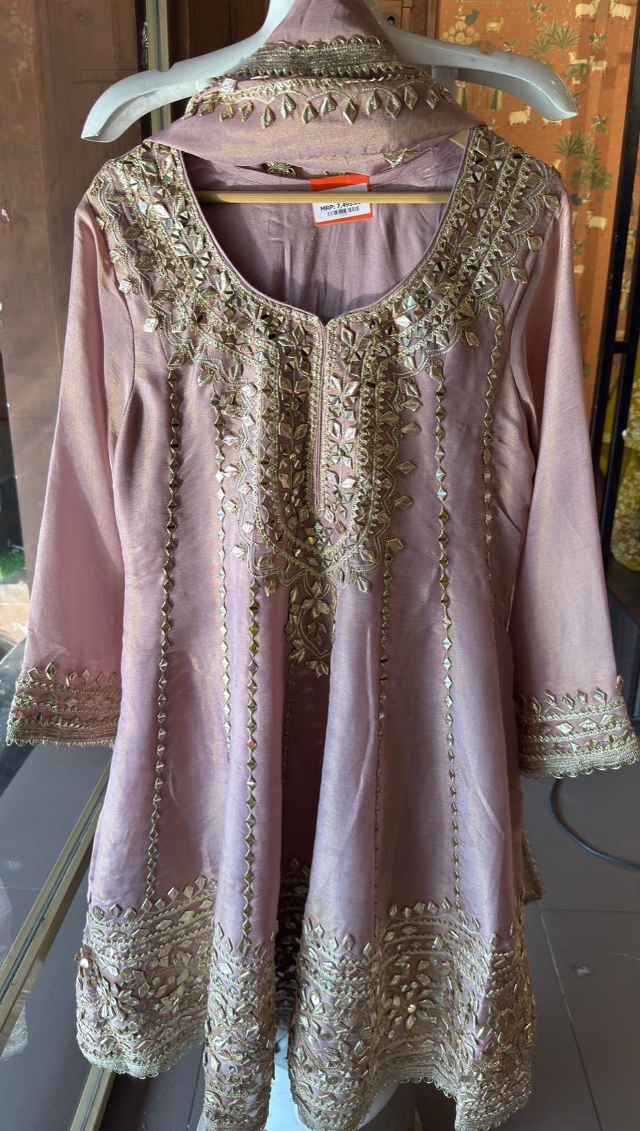Shimmer Stitched anarkali set