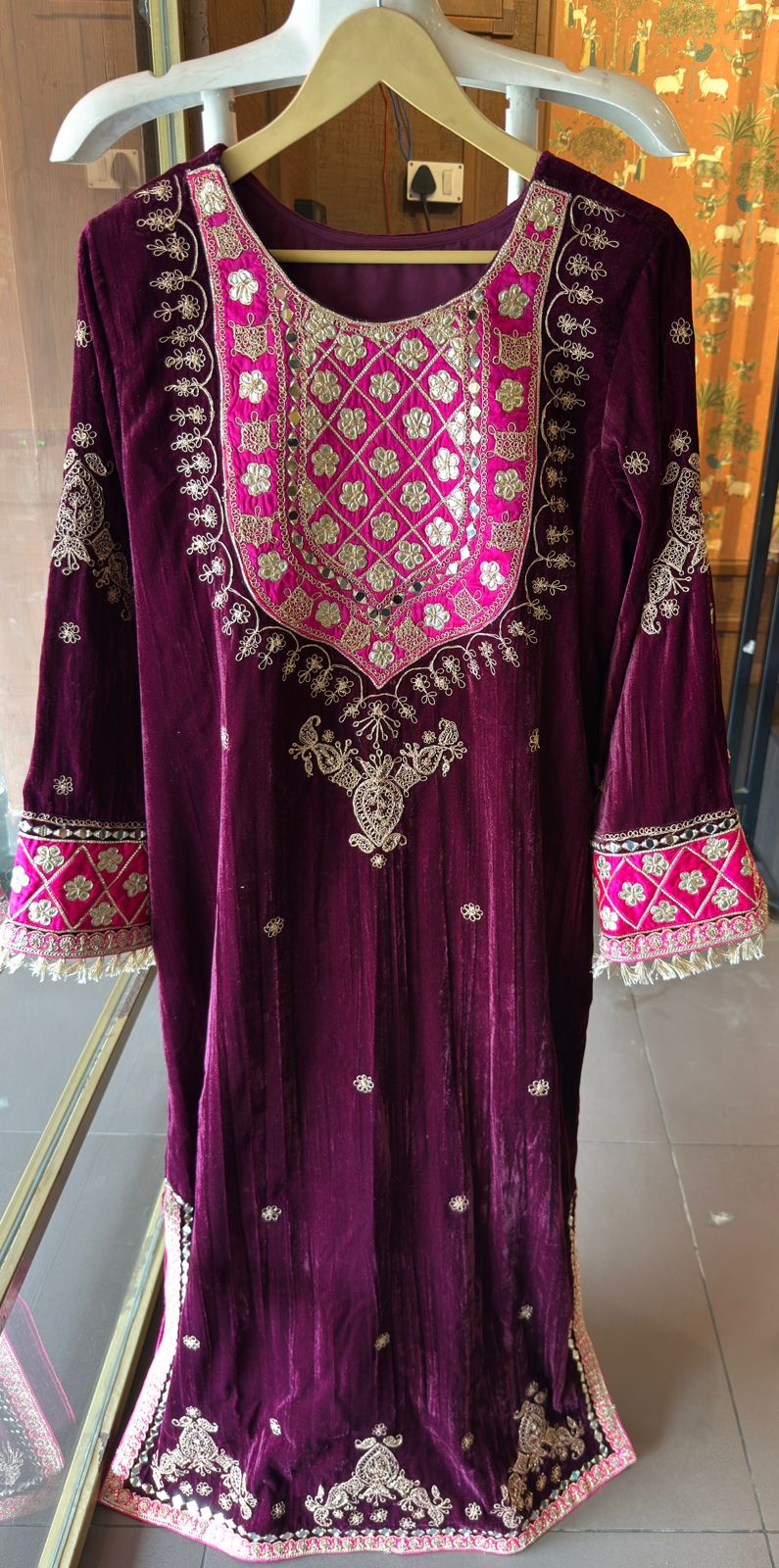 Traditional velvet Long dress