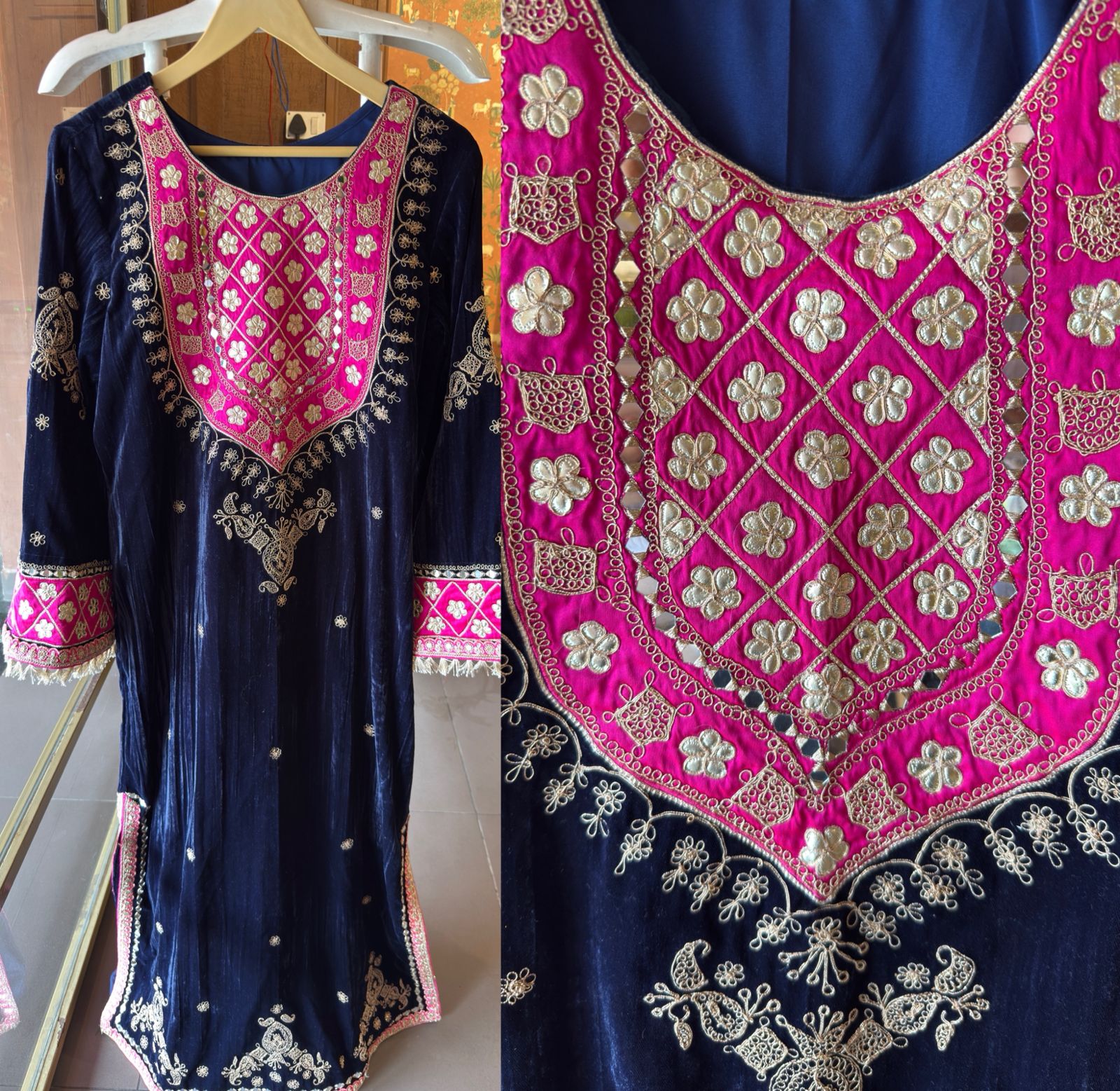 Traditional velvet Long dress