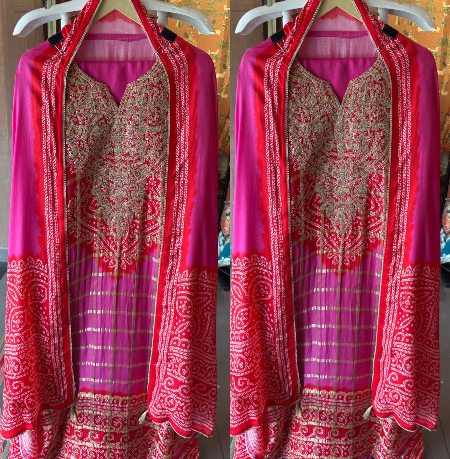 Beautiful Blue Bandhani Suit Set