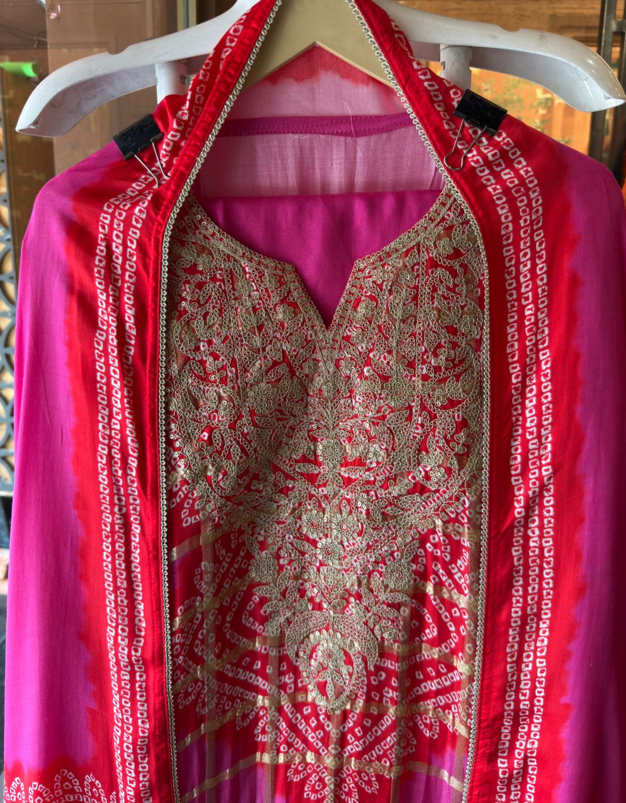 Beautiful Blue Bandhani Suit Set