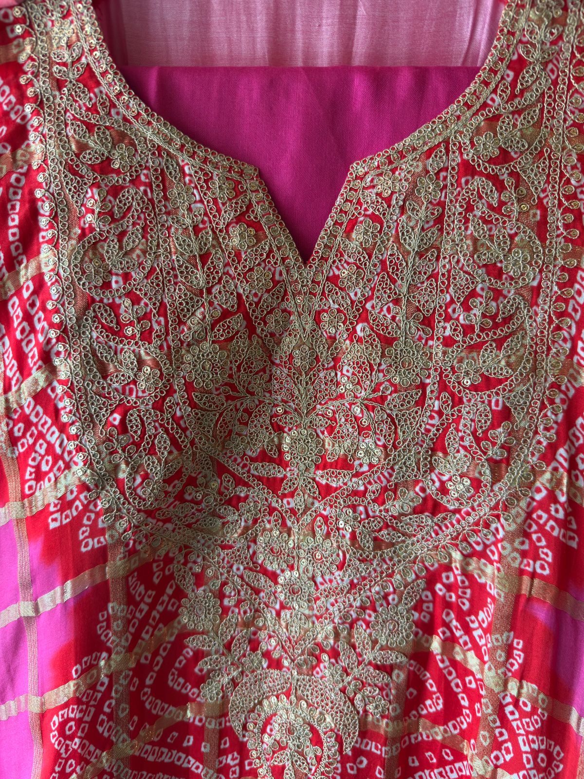 Beautiful Blue Bandhani Suit Set