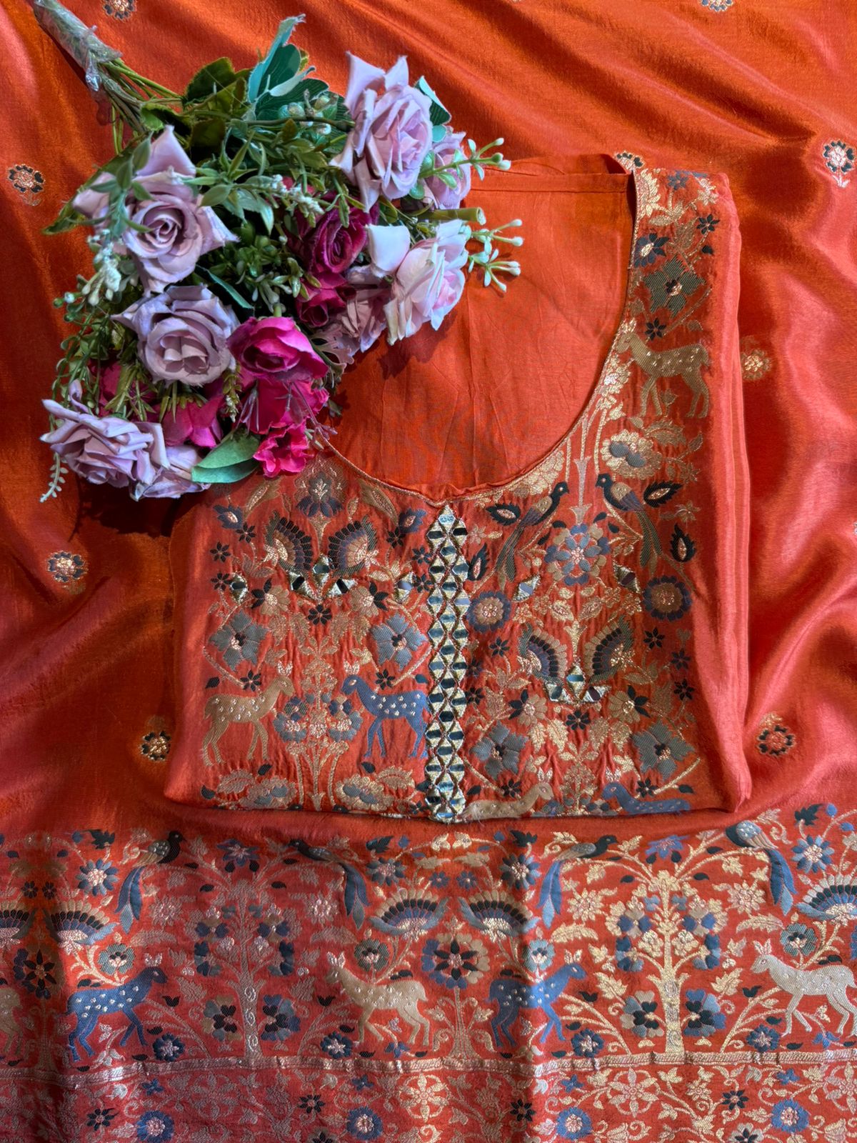 Traditional handwoven silk outfit