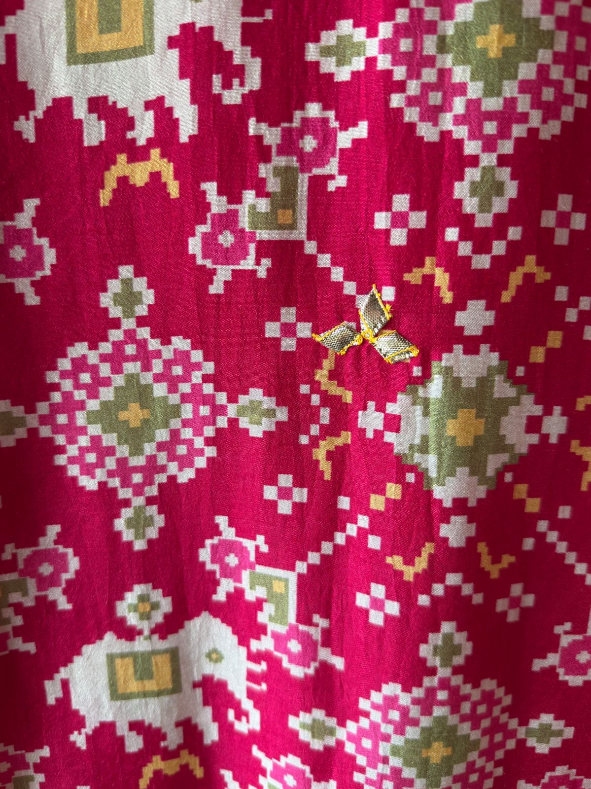 Patola prints on Maheshwari silk