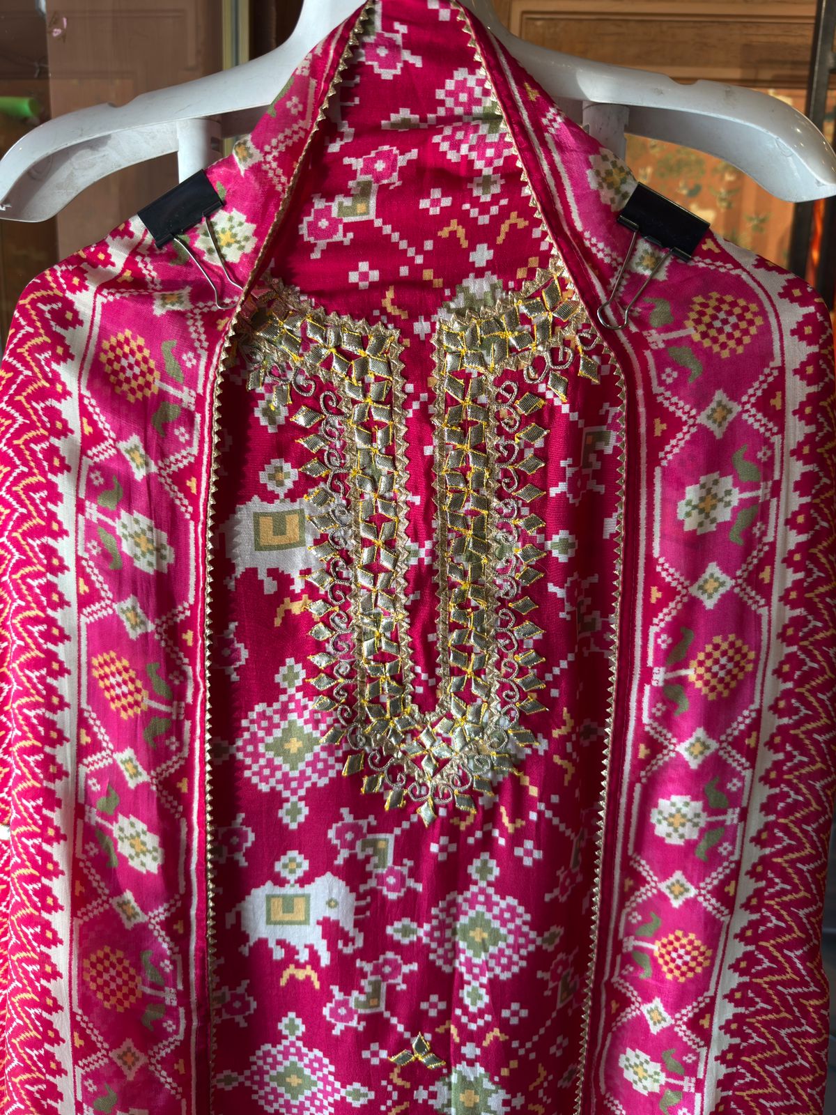 Patola prints on Maheshwari silk