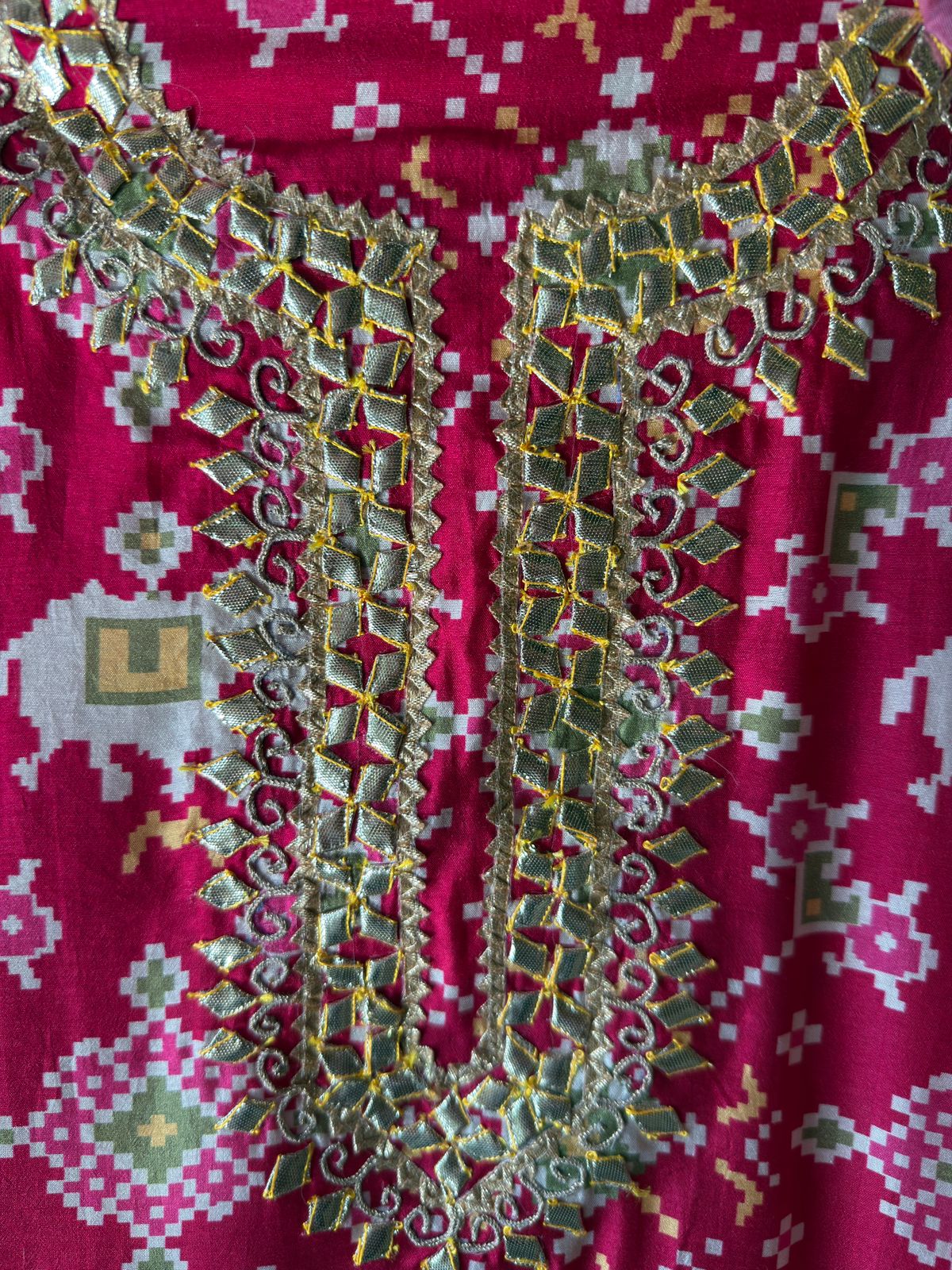 Patola prints on Maheshwari silk