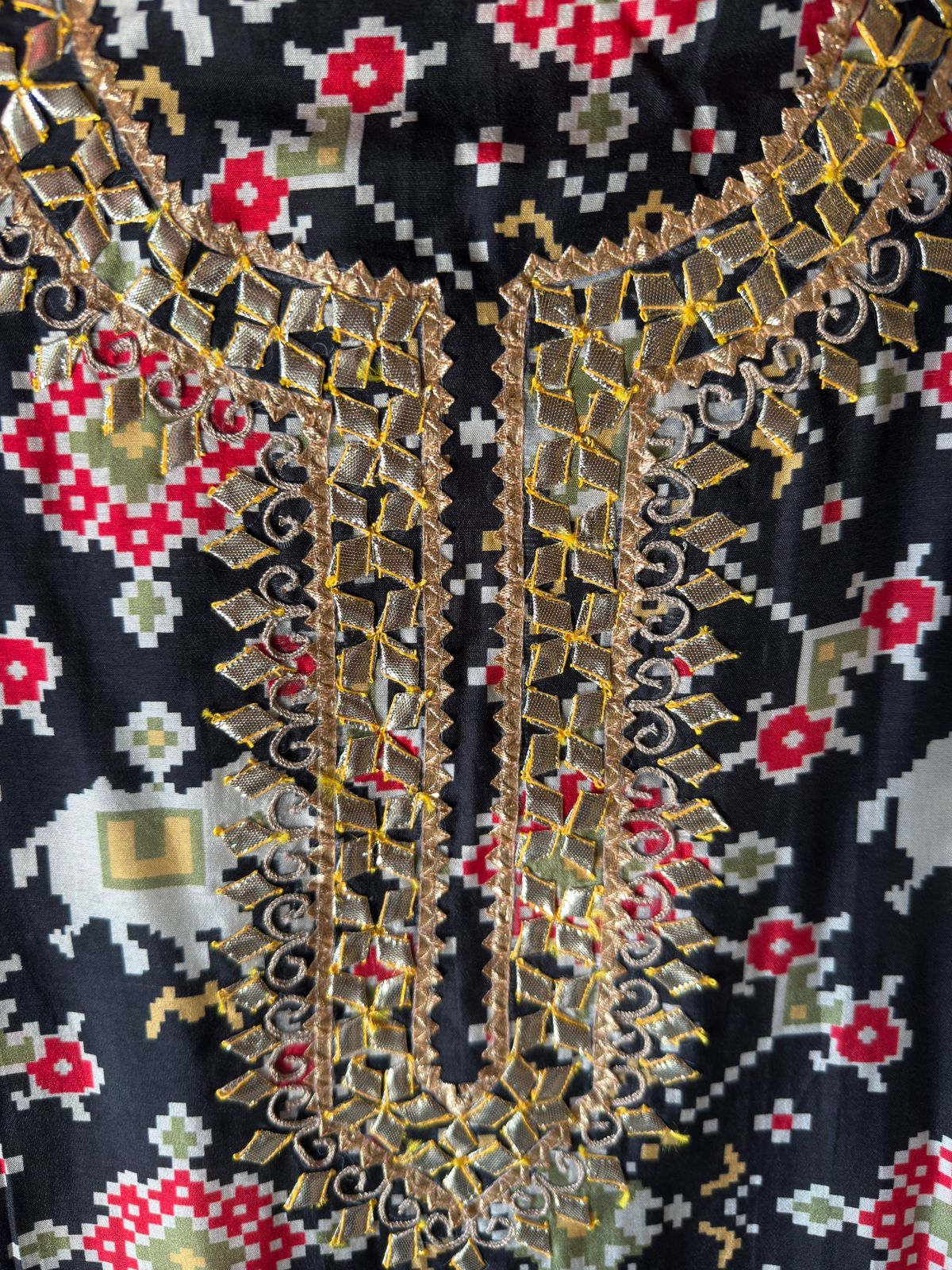 Patola prints on Maheshwari silk