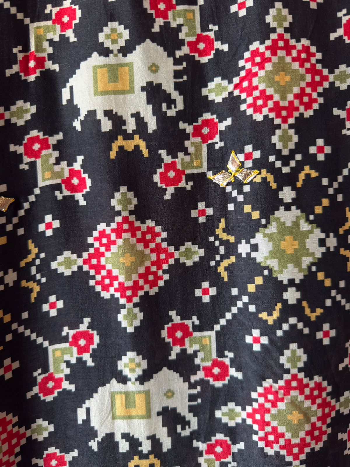 Patola prints on Maheshwari silk