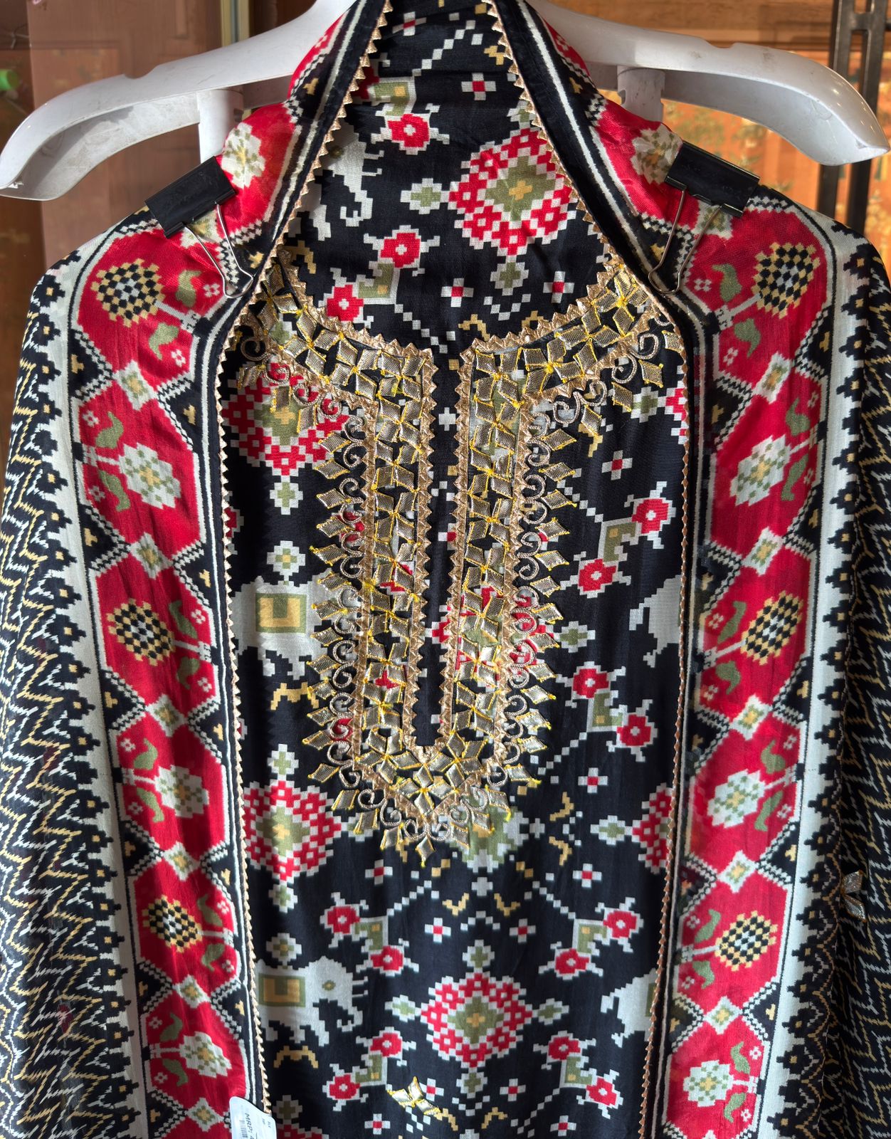 Patola prints on Maheshwari silk