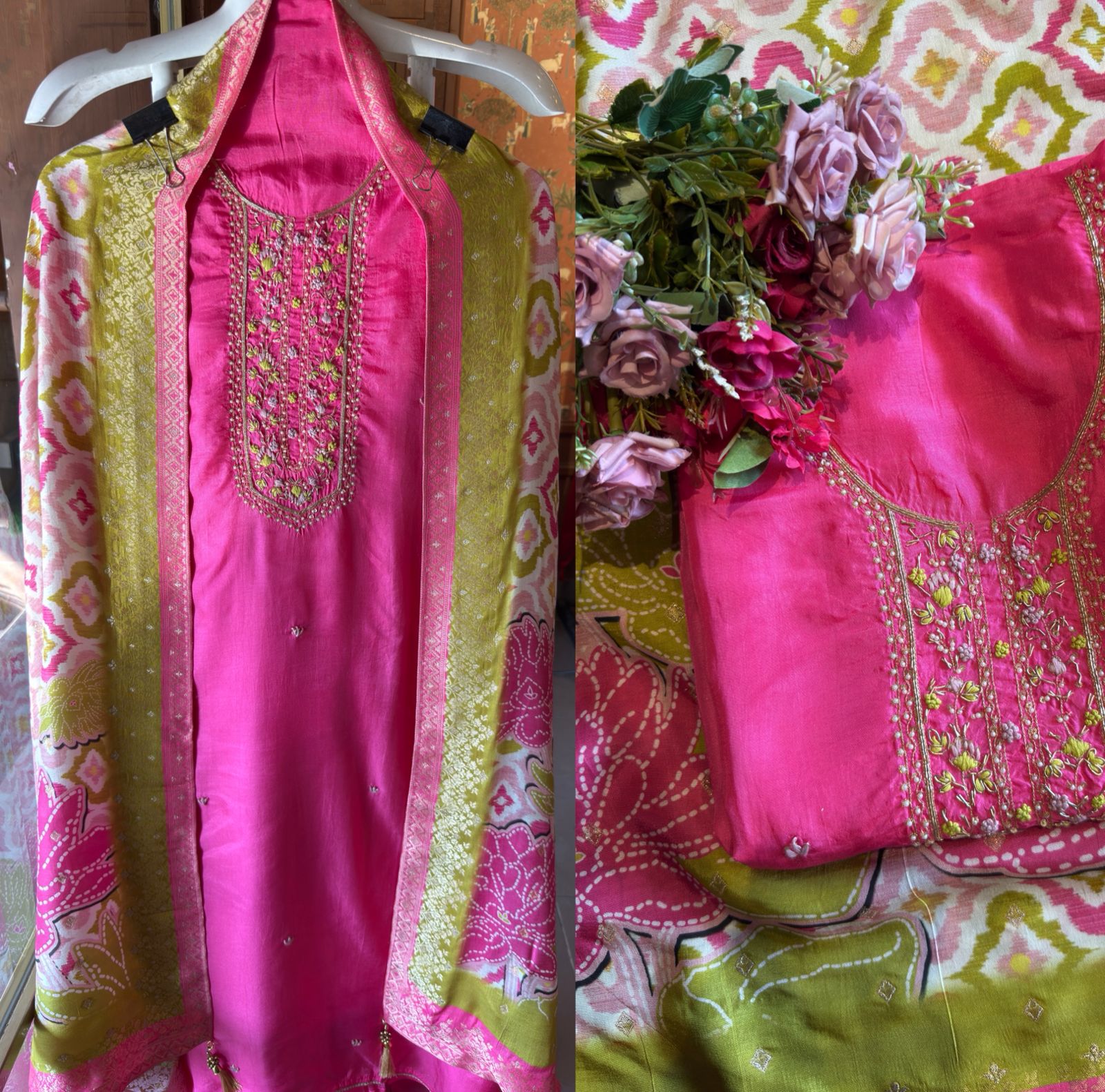 KHAADI silk Unstitched Suit