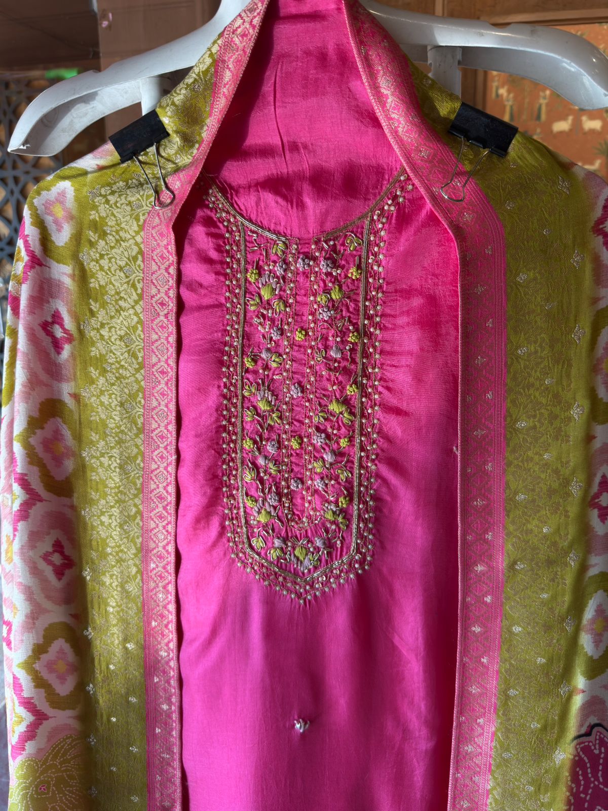 KHAADI silk Unstitched Suit