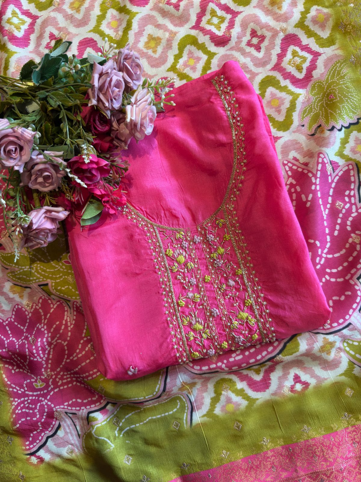 KHAADI silk Unstitched Suit