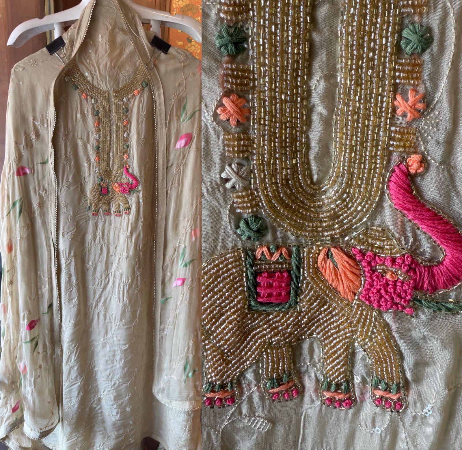 Soft organza Unstitched Suit