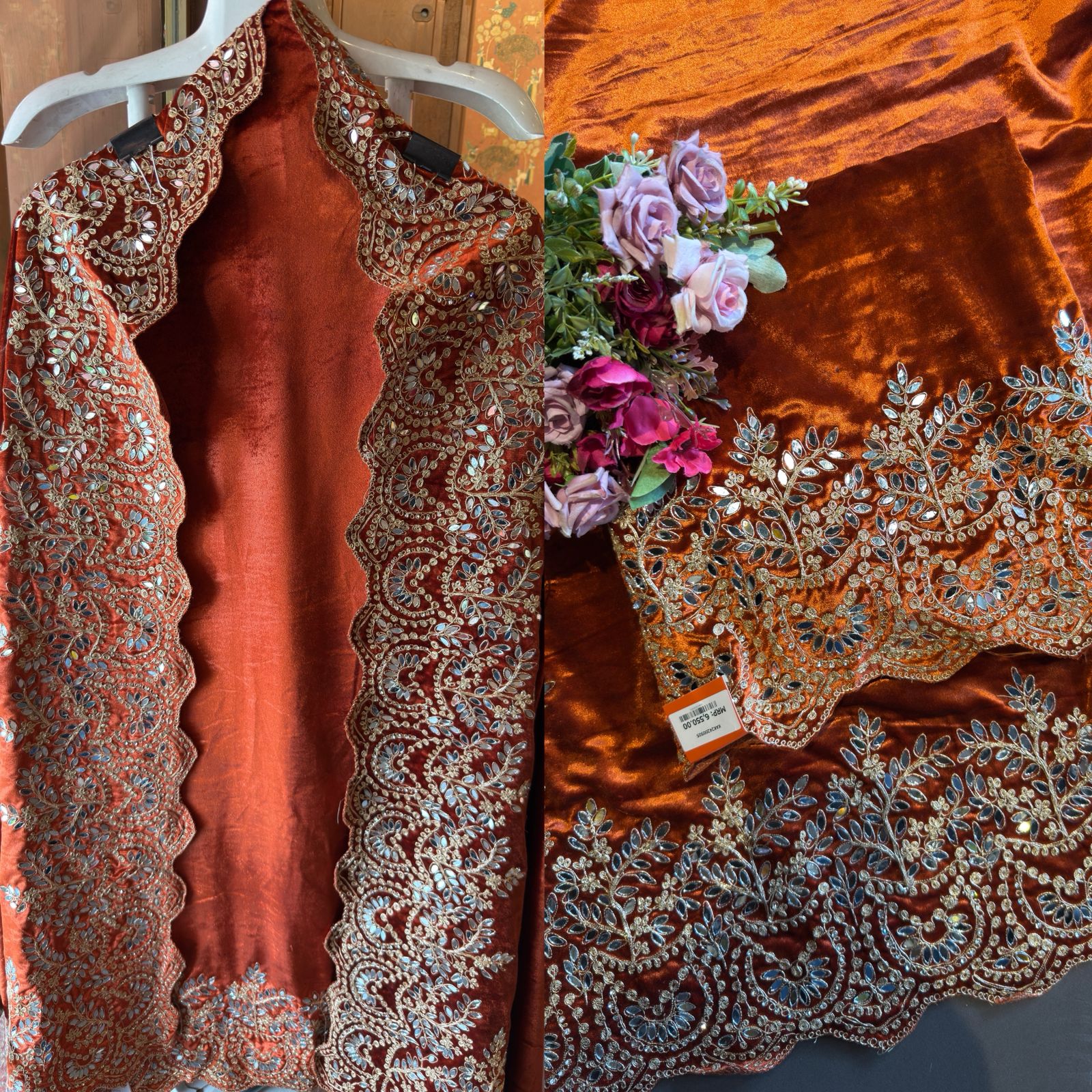 Velvet Suits with Intricate zari work
