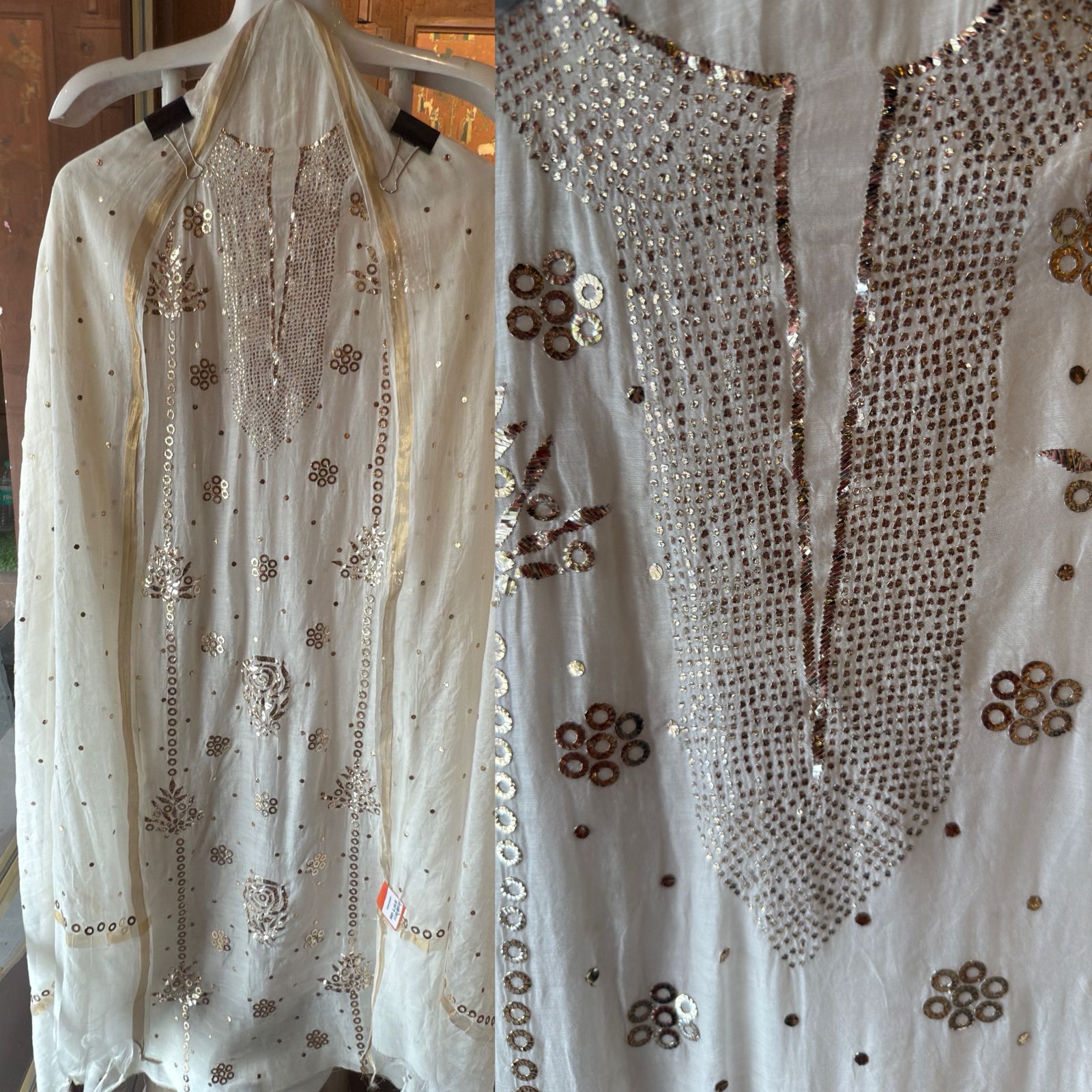 Pure Mul chanderi Two Piece set of shirt and dupatta