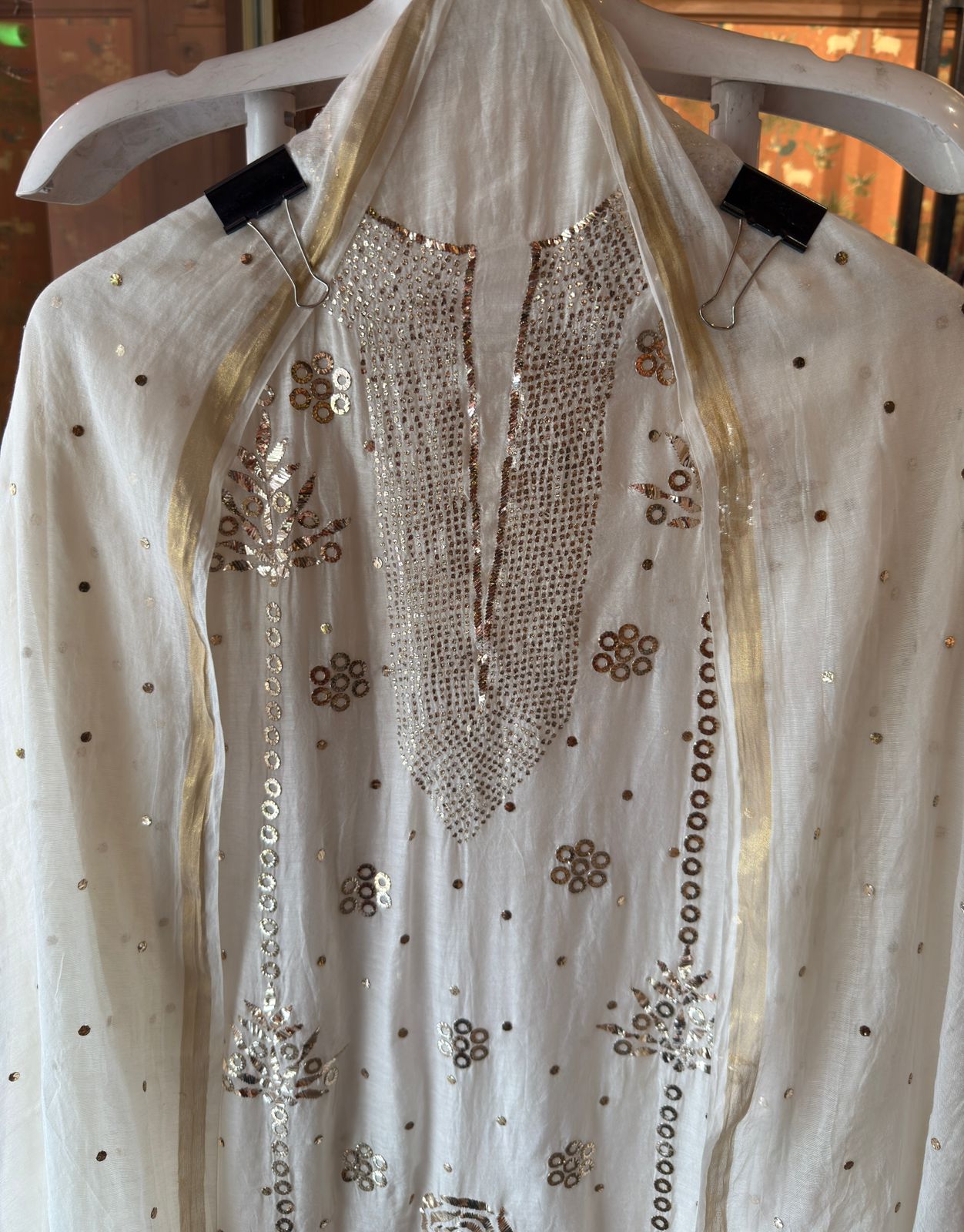 Pure Mul chanderi Two Piece set of shirt and dupatta