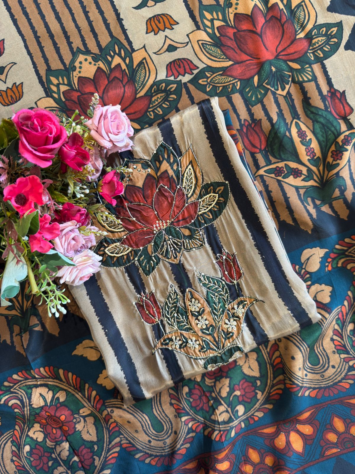 Artistic Bronze-Beauty Crepe Ensemble