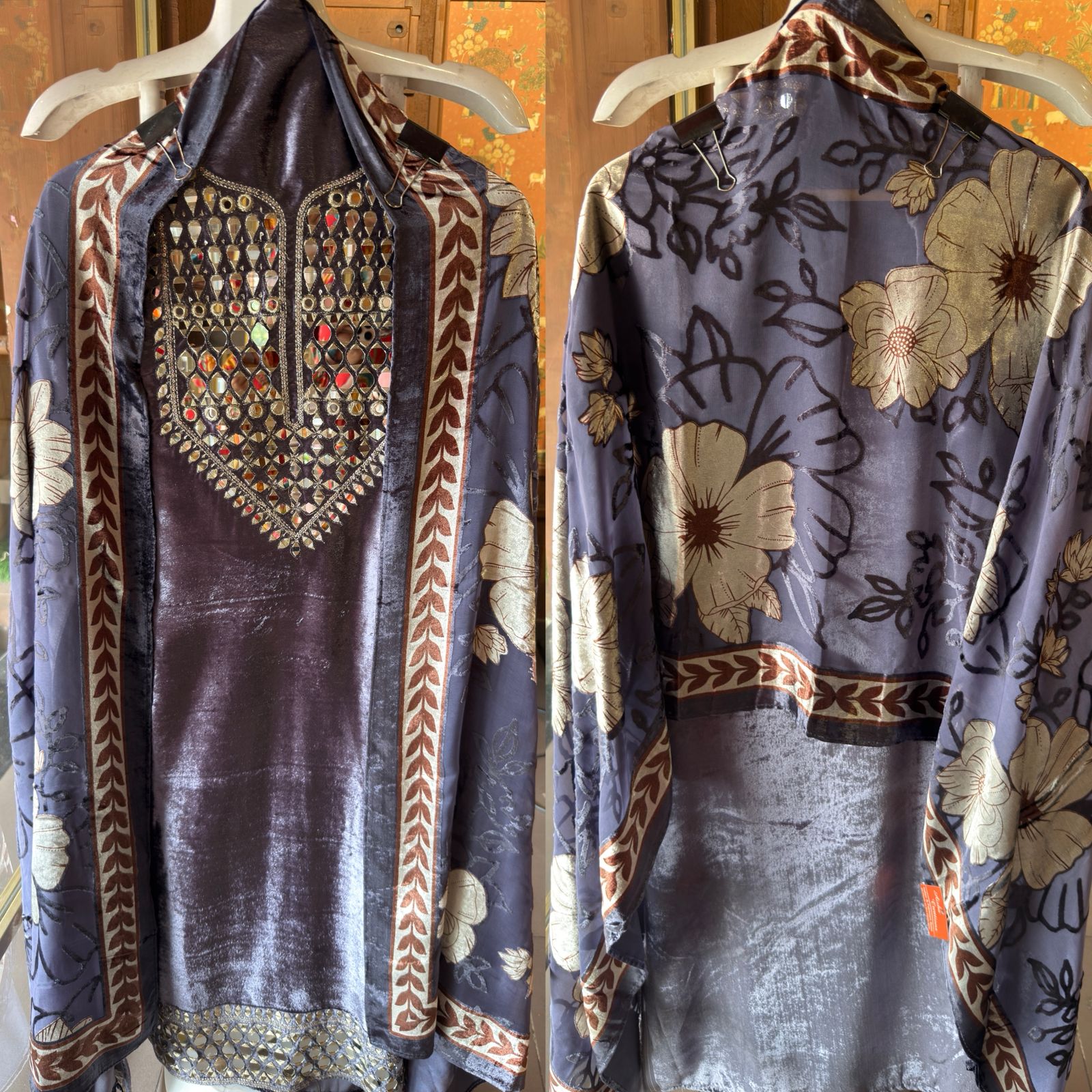 VELVET WITH BRASSO SHAWLS