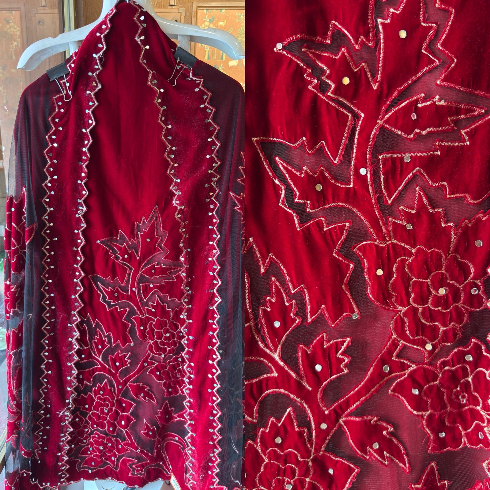Pure micro velvet unstitched kurta