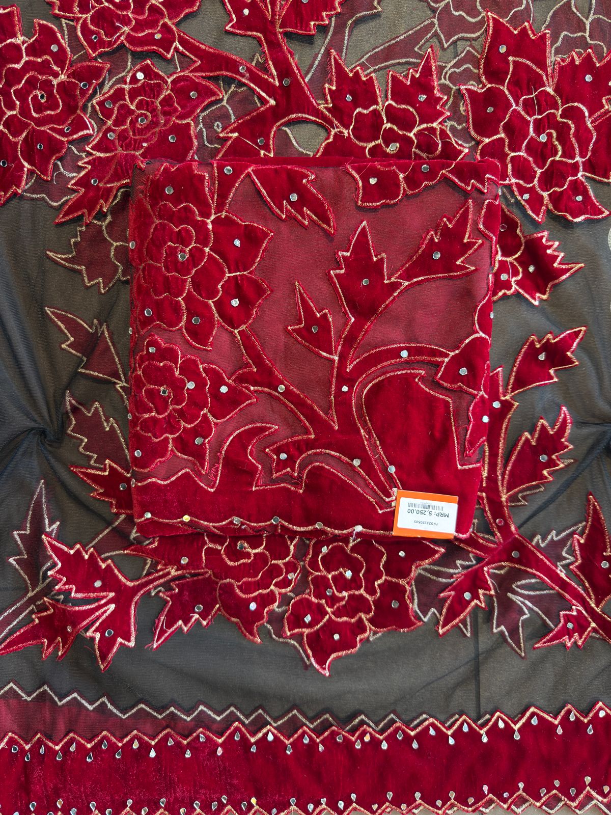 Pure micro velvet unstitched kurta