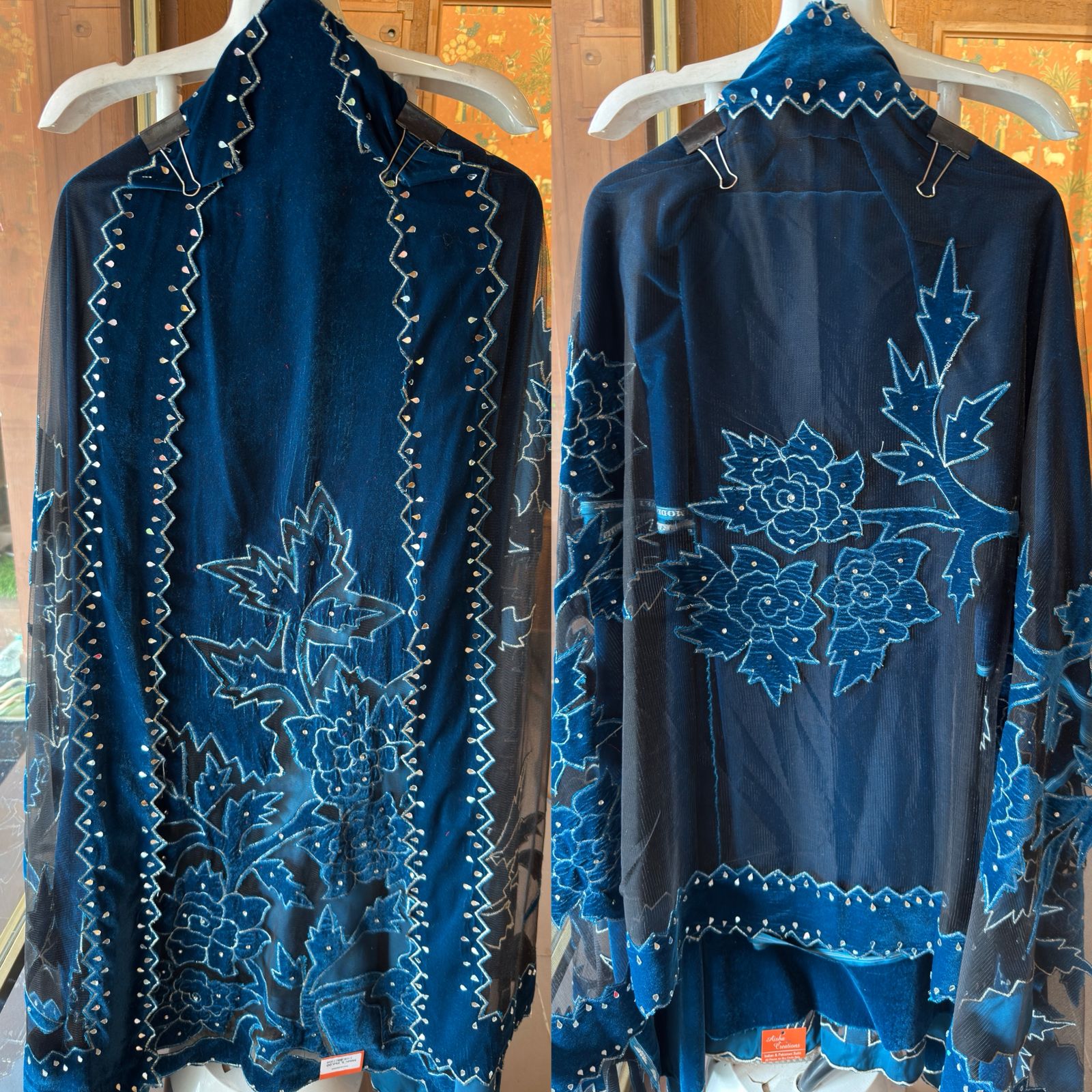Pure micro velvet unstitched kurta