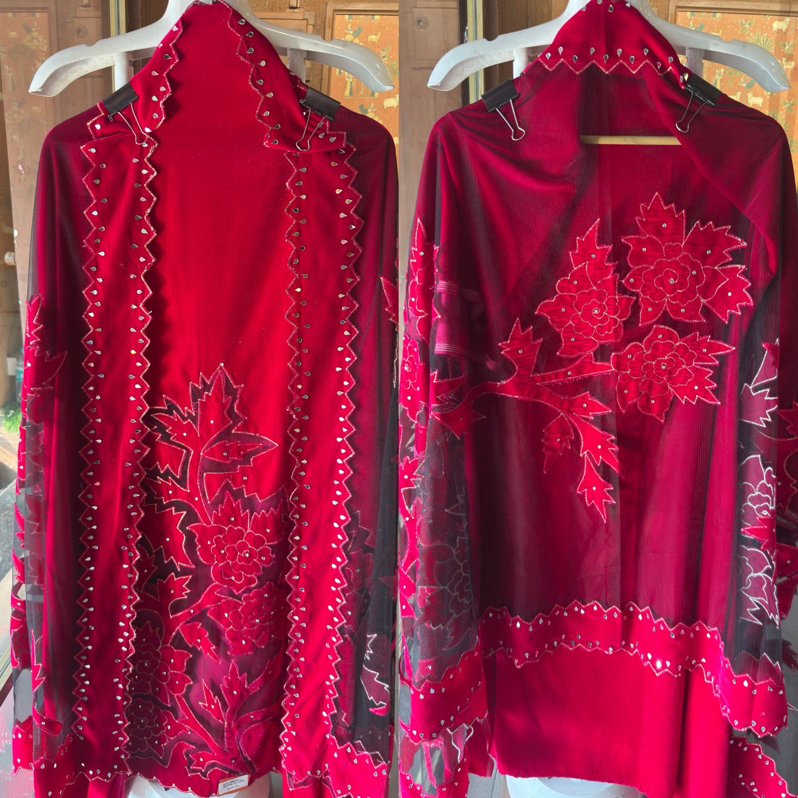 Pure micro velvet unstitched kurta