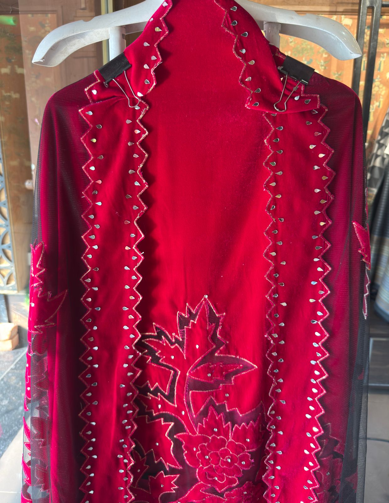 Pure micro velvet unstitched kurta