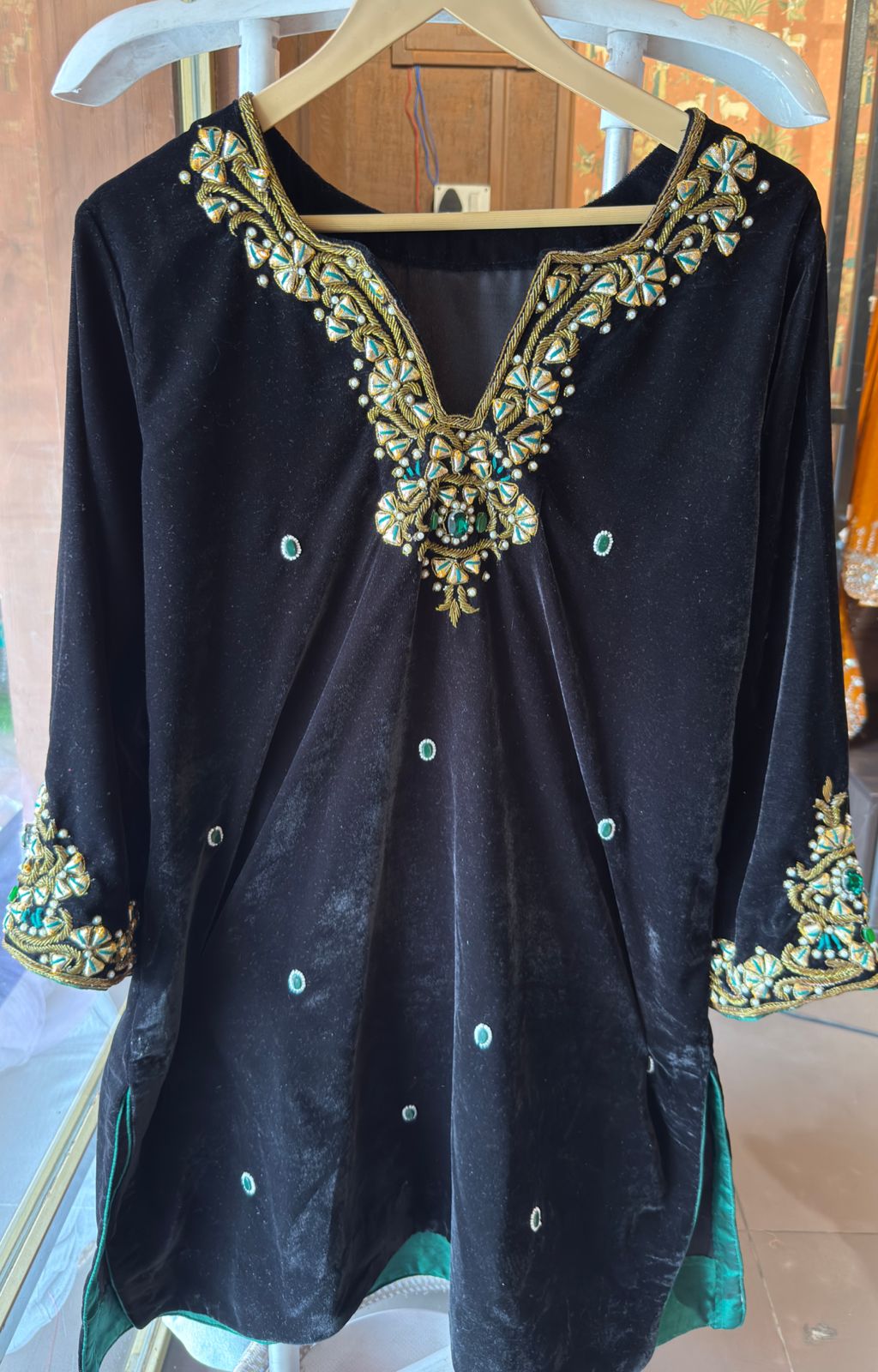 Premium Velvet Co-Ord with Heavy Zari & Stone Work