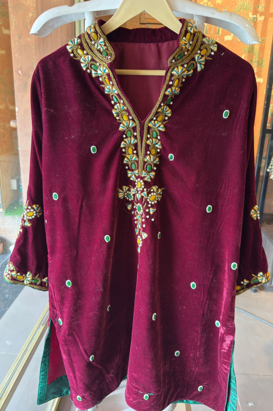 Premium Velvet Co-Ord with Heavy Zari & Stone Work