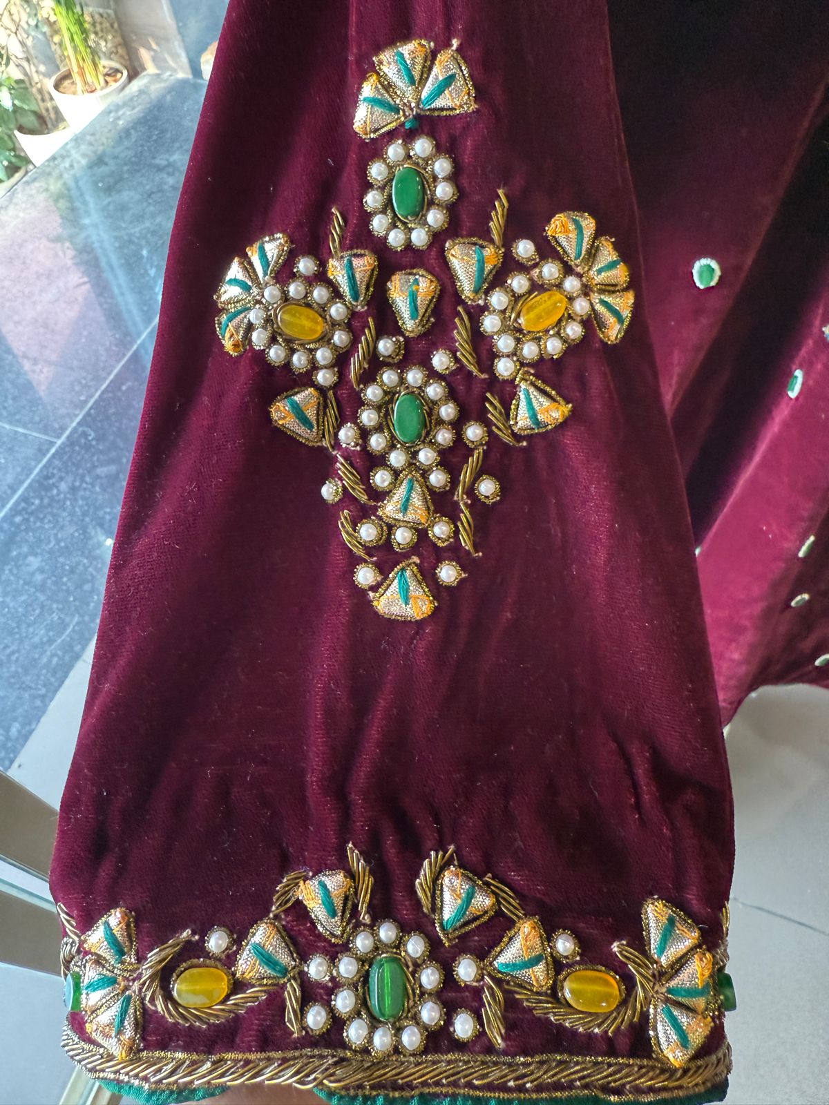 Premium Velvet Co-Ord with Heavy Zari & Stone Work