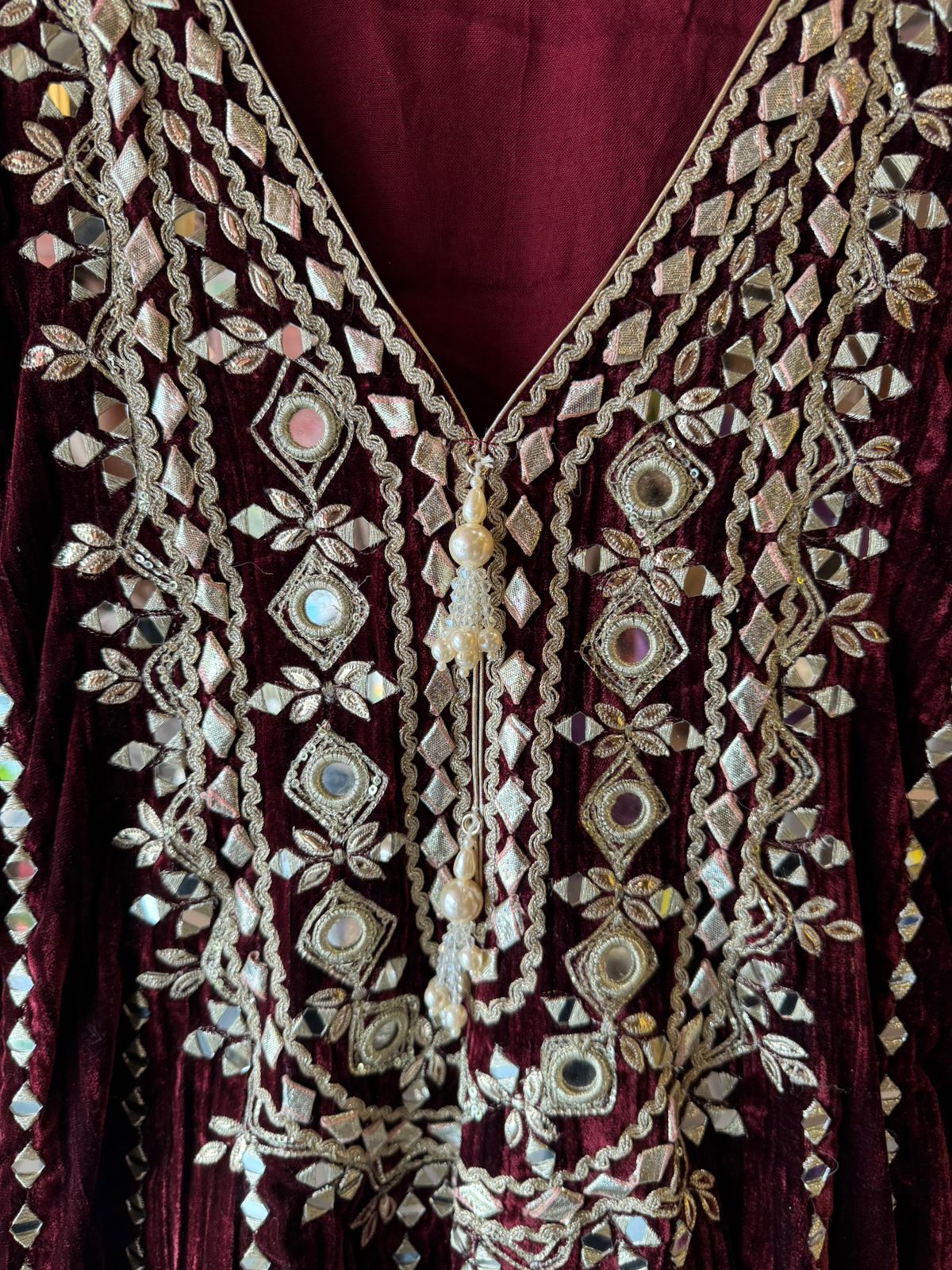 Crushed velvet  Stitched anarkali set