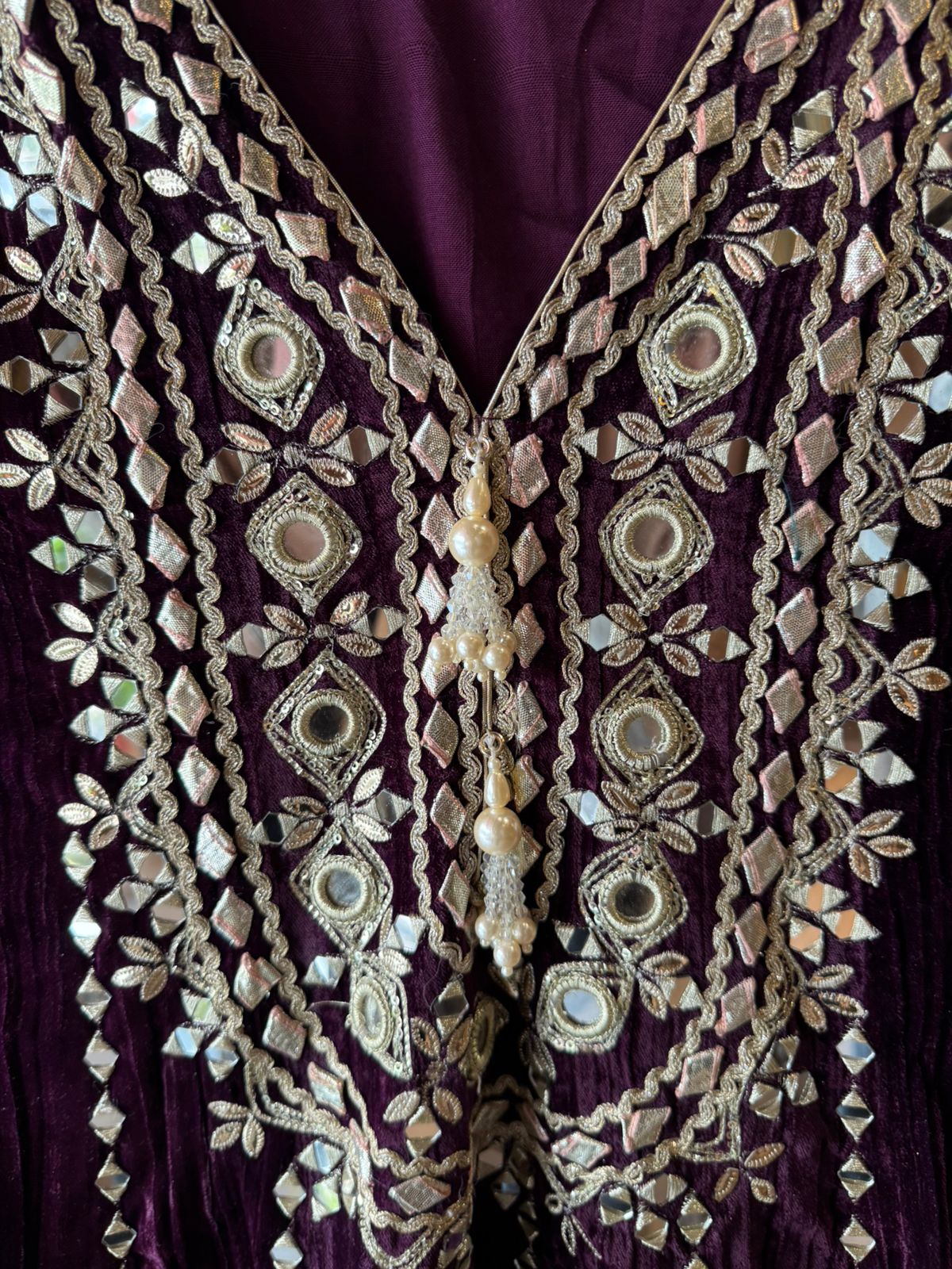 Crushed velvet  Stitched anarkali set