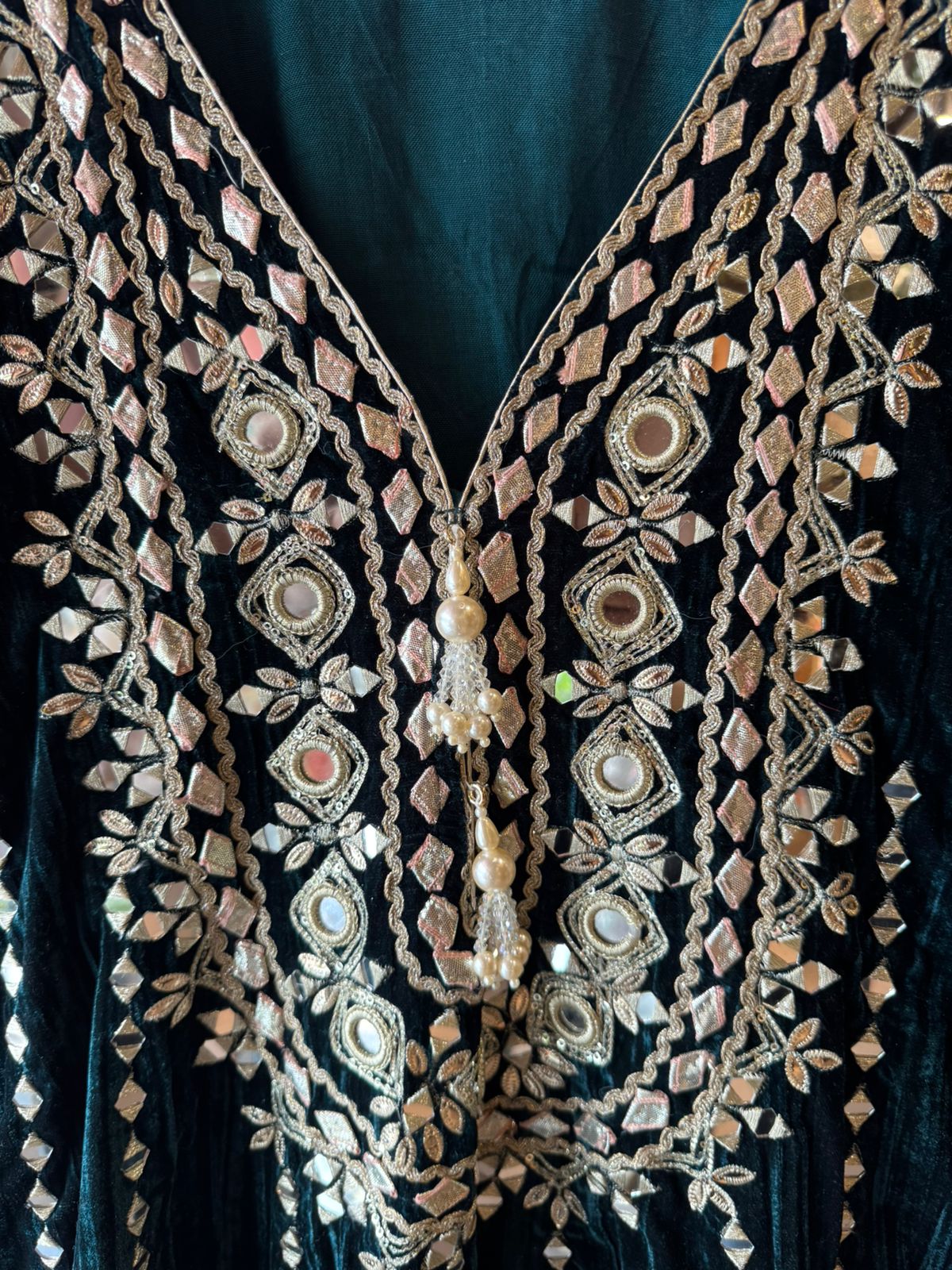 Crushed velvet  Stitched anarkali set