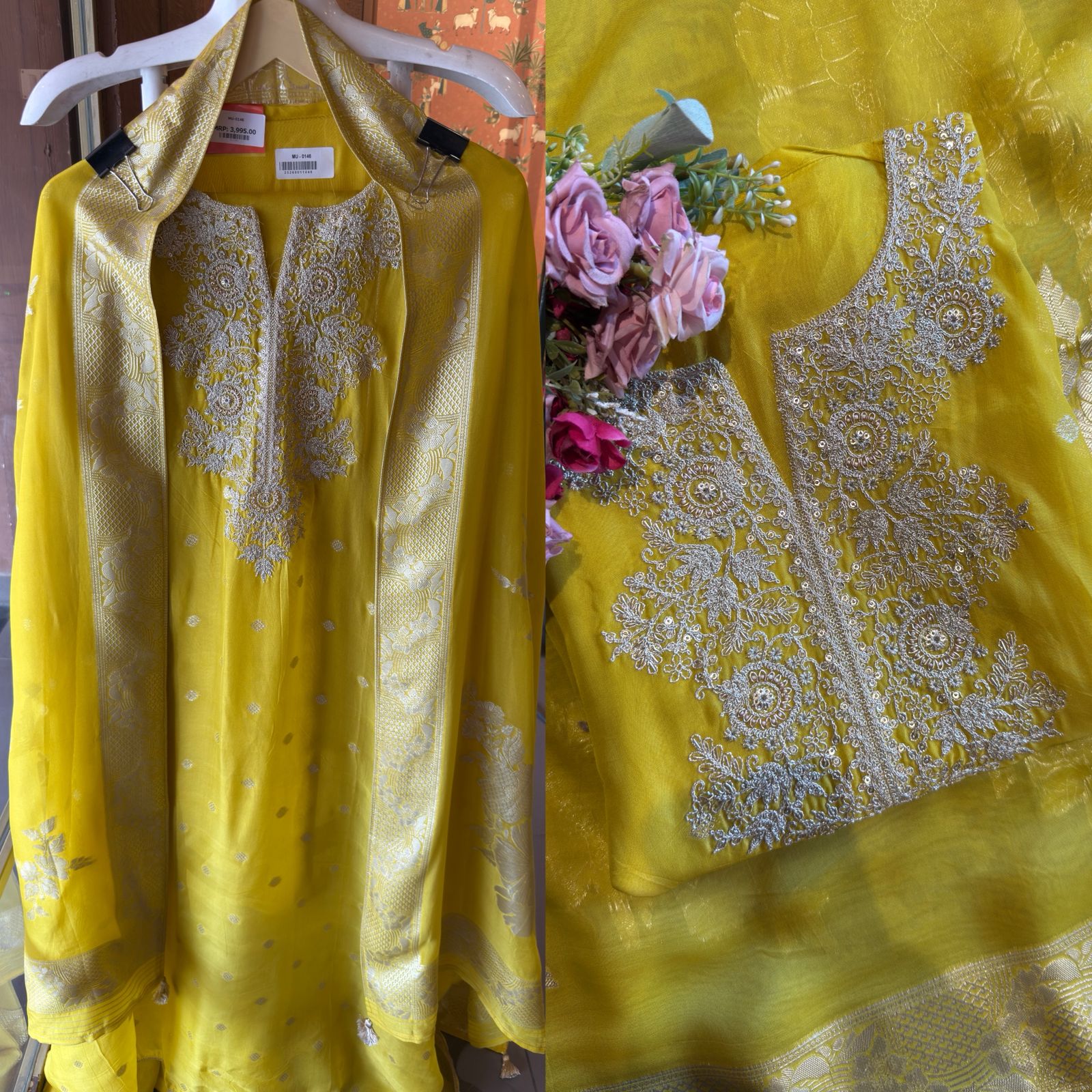 Organza unstitched shirt