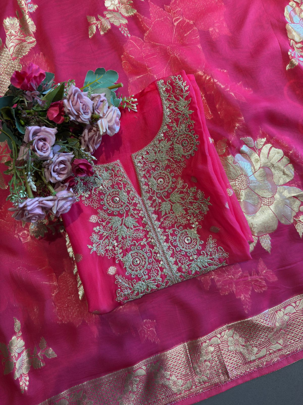 Organza unstitched shirt