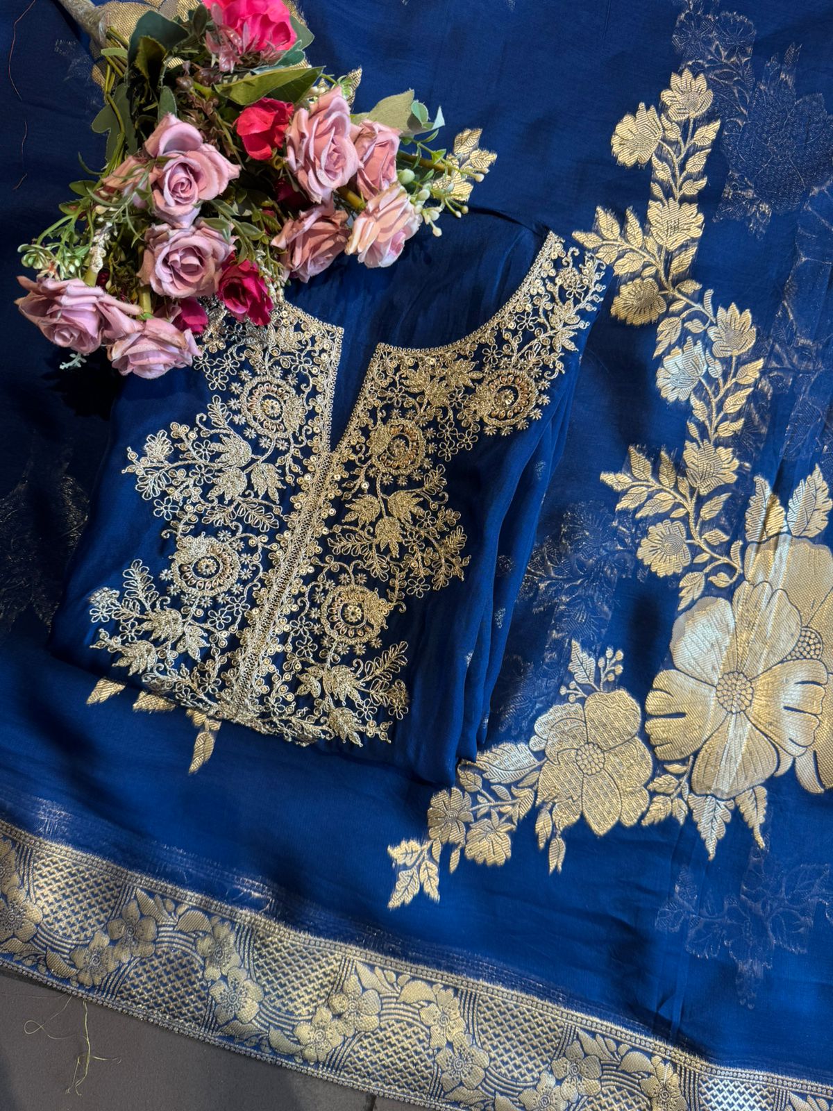 Organza unstitched shirt