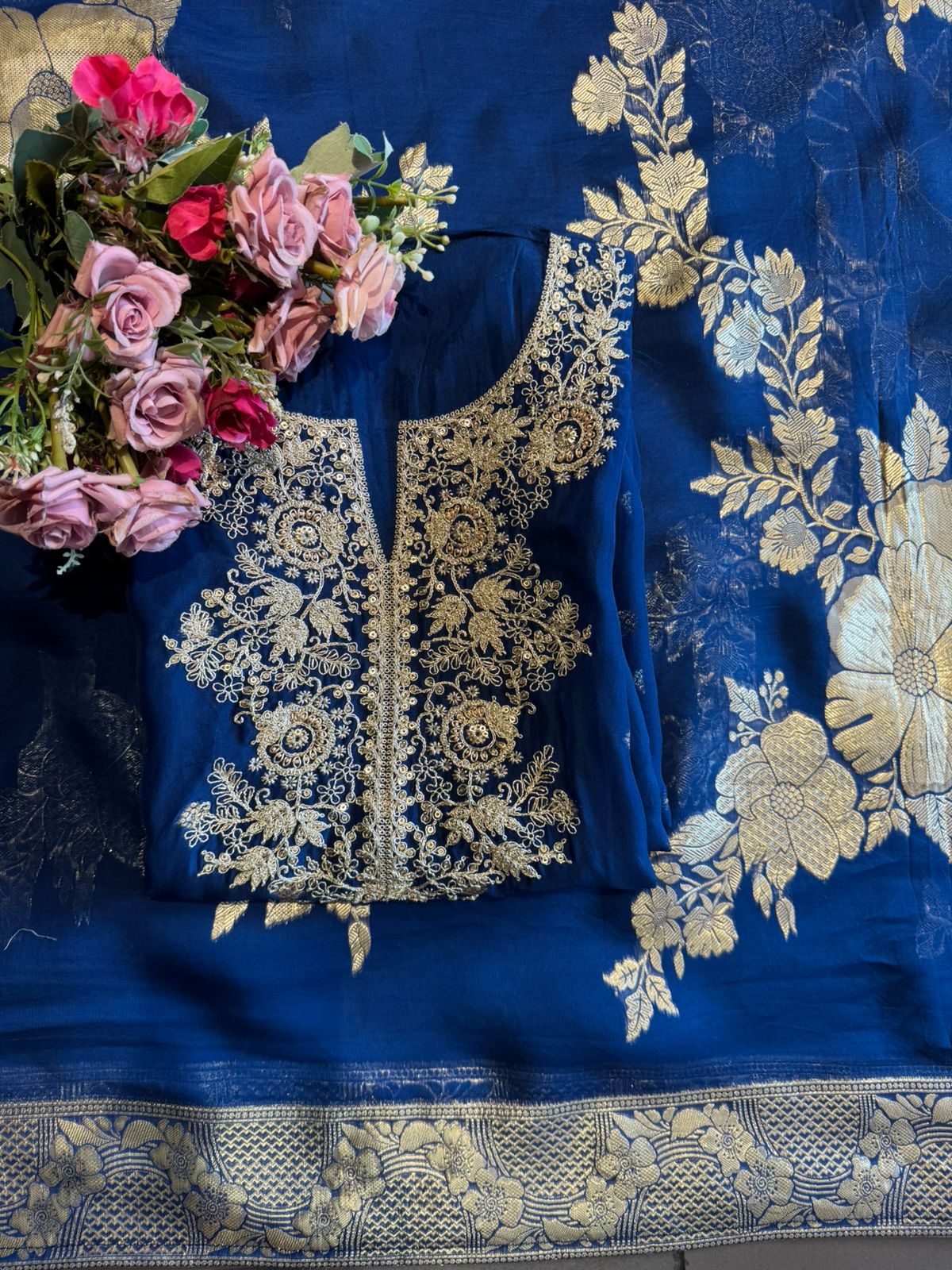 Organza unstitched shirt