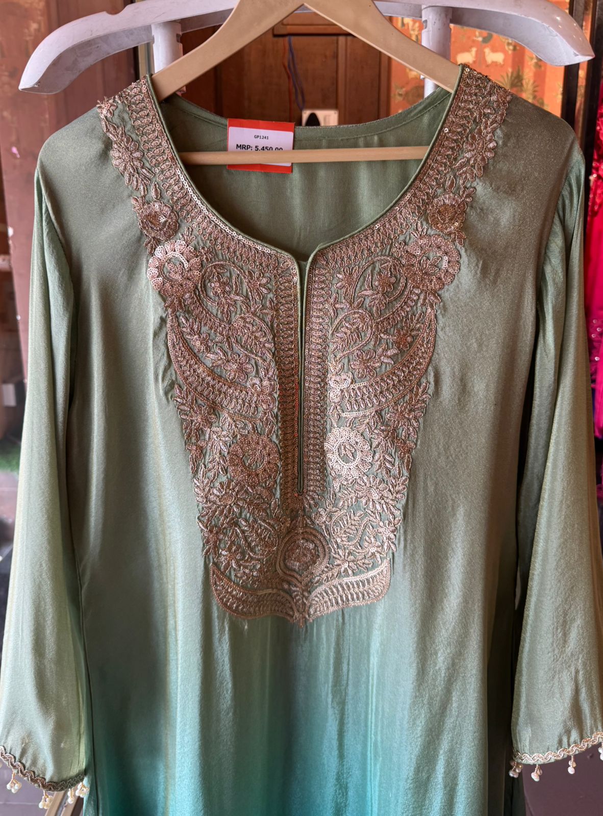 Straight long kurti with a relaxed fit