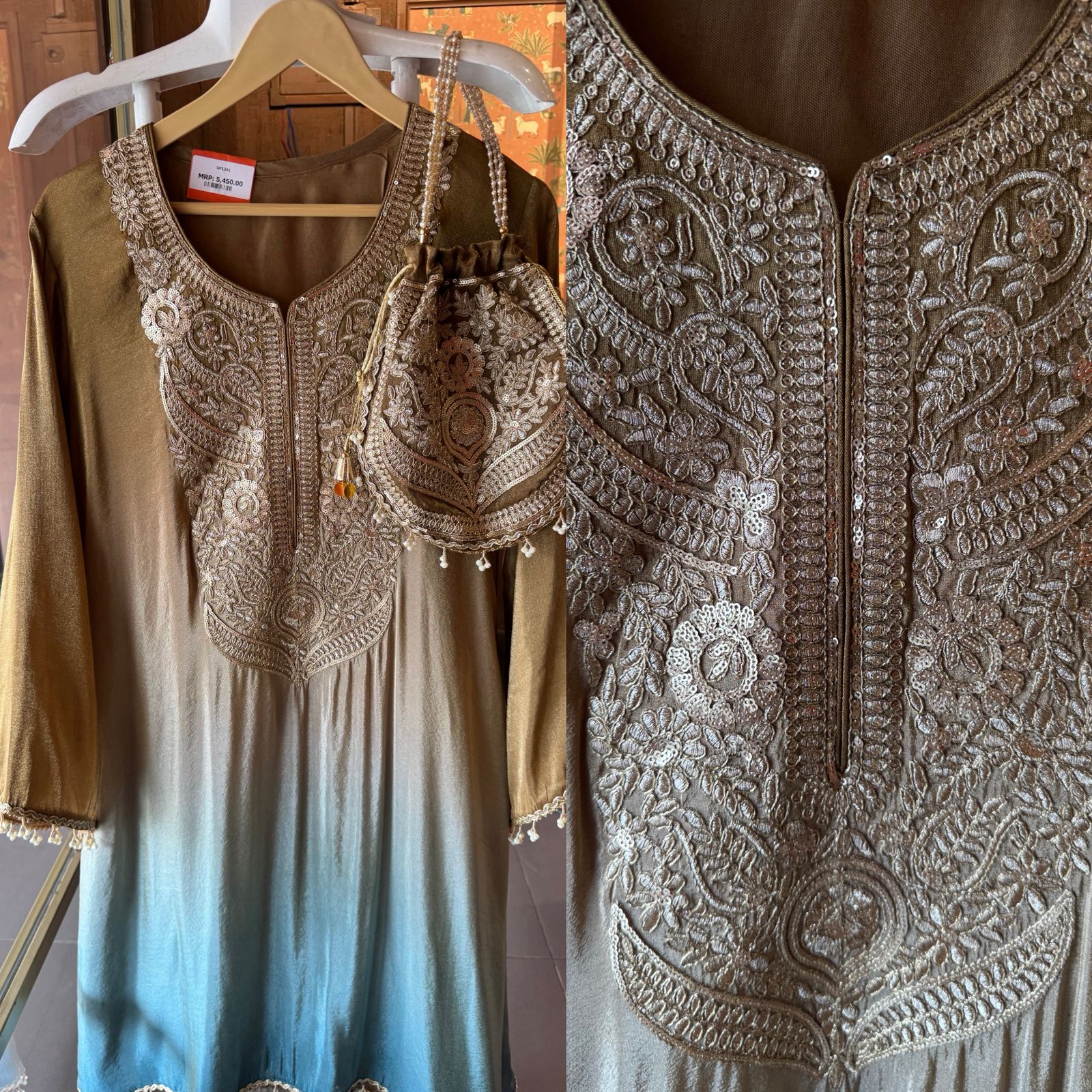 Straight long kurti with a relaxed fit