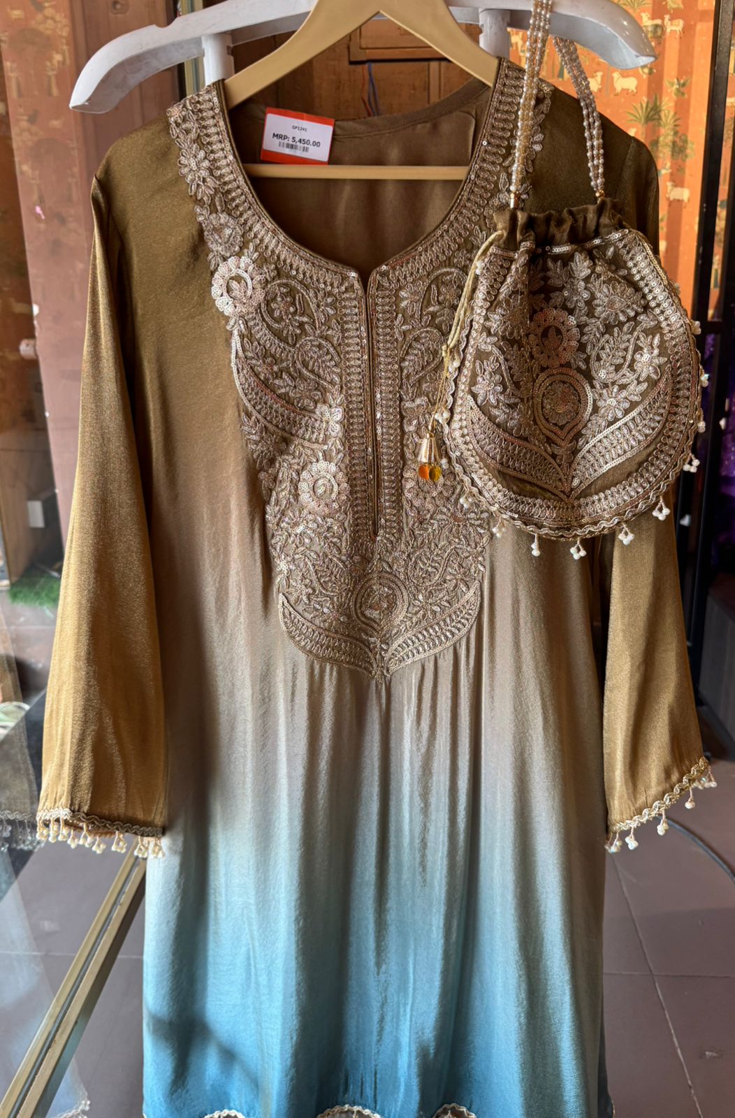 Straight long kurti with a relaxed fit