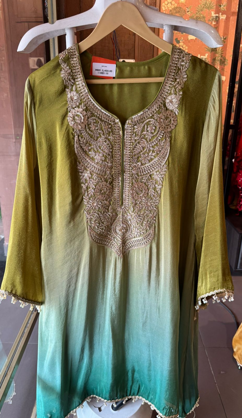 Straight long kurti with a relaxed fit