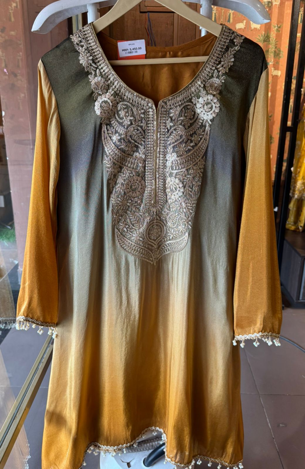 Straight long kurti with a relaxed fit