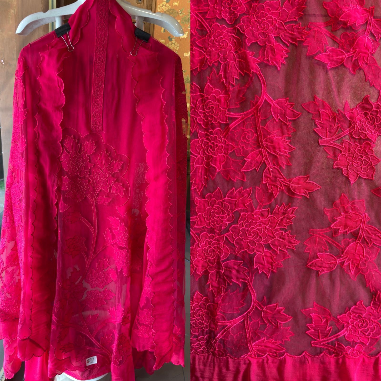 Soft organza unstitched Kurta