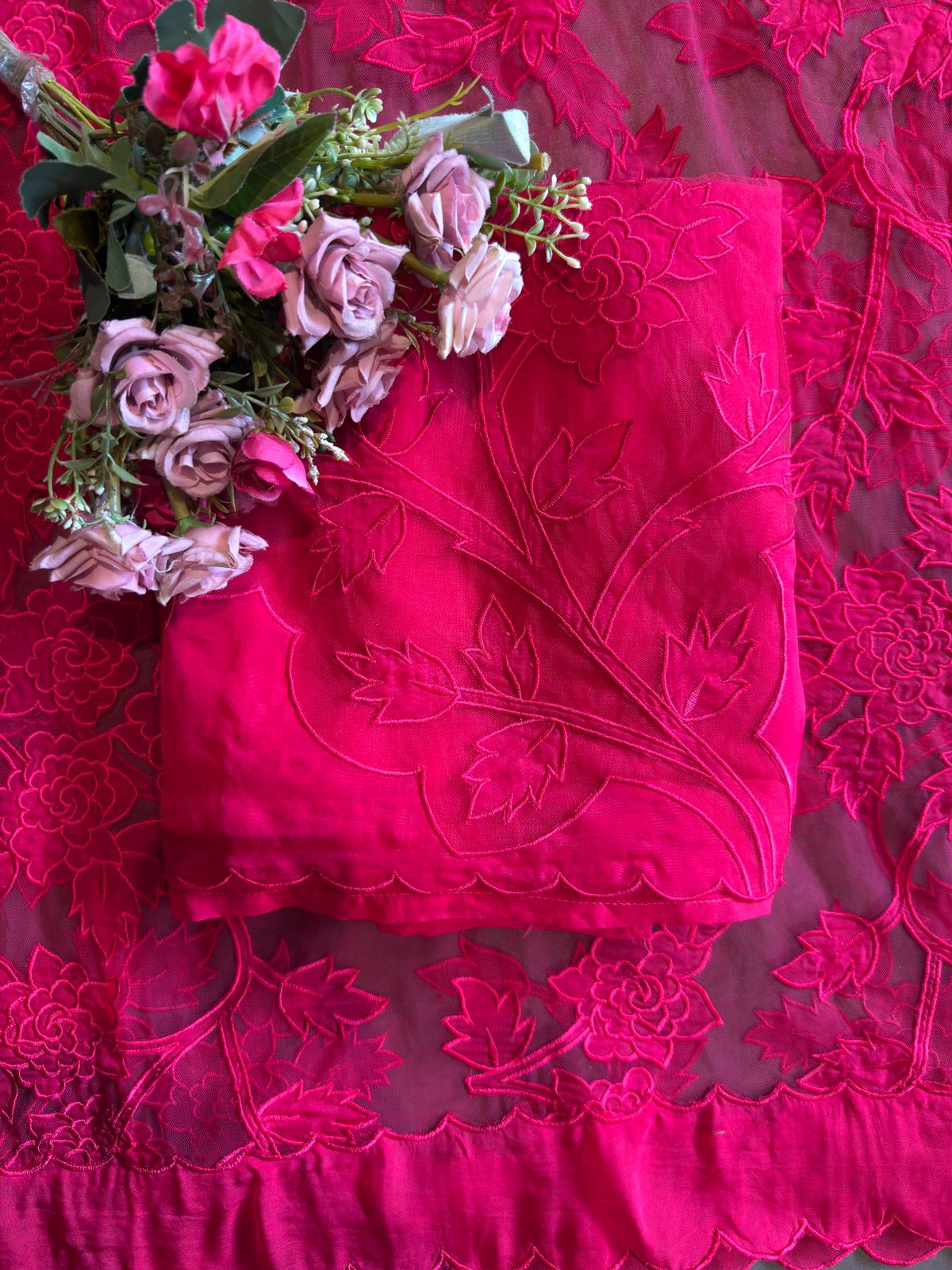 Soft organza unstitched Kurta