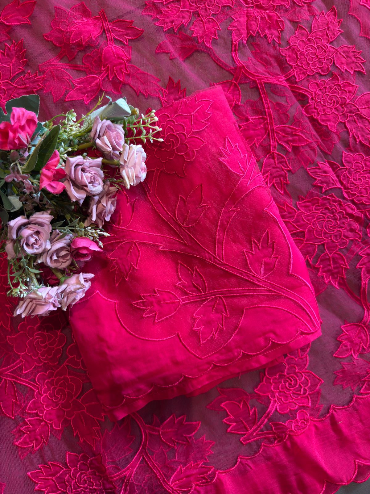 Soft organza unstitched Kurta