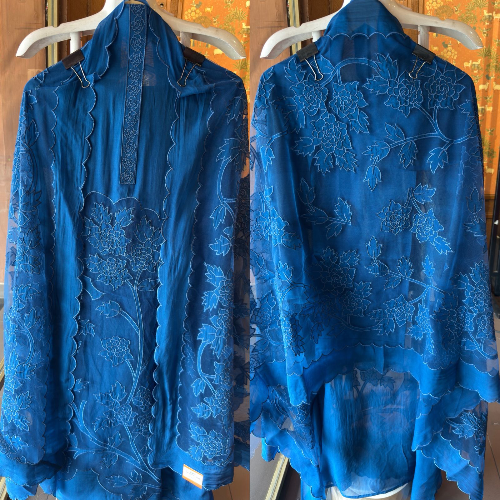 Soft organza unstitched Kurta