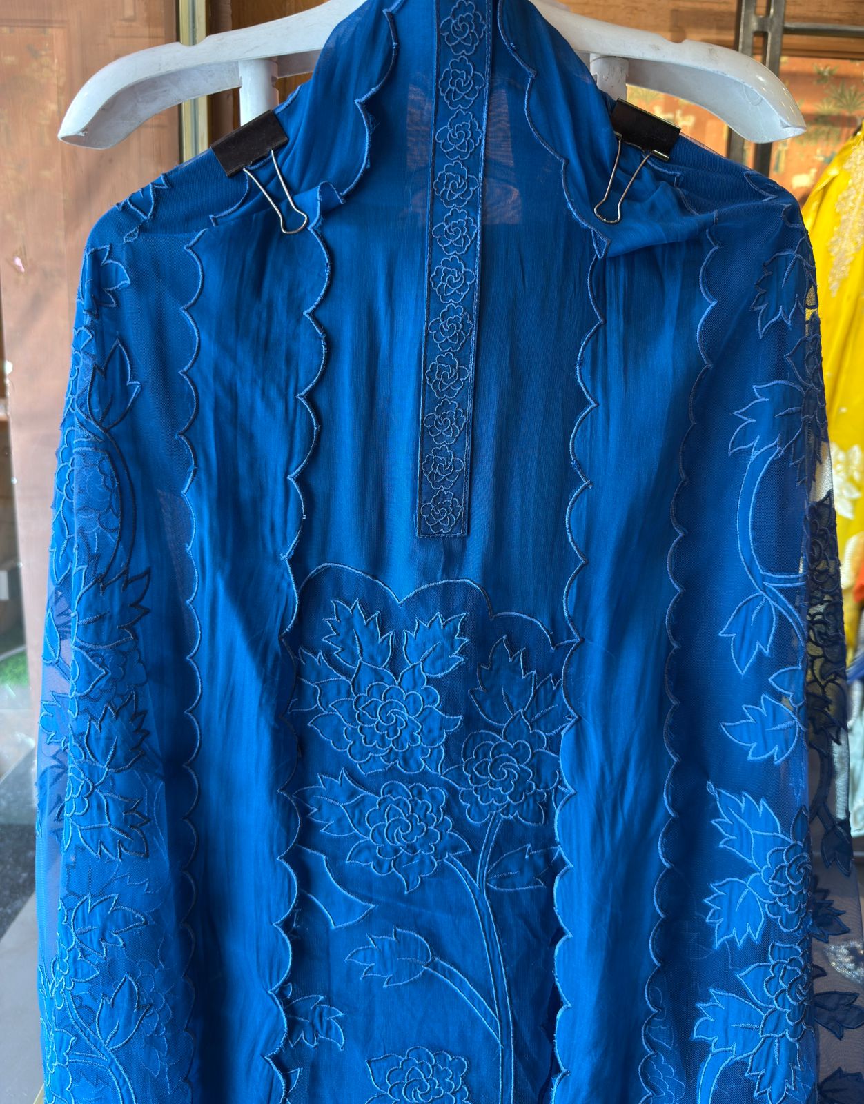 Soft organza unstitched Kurta