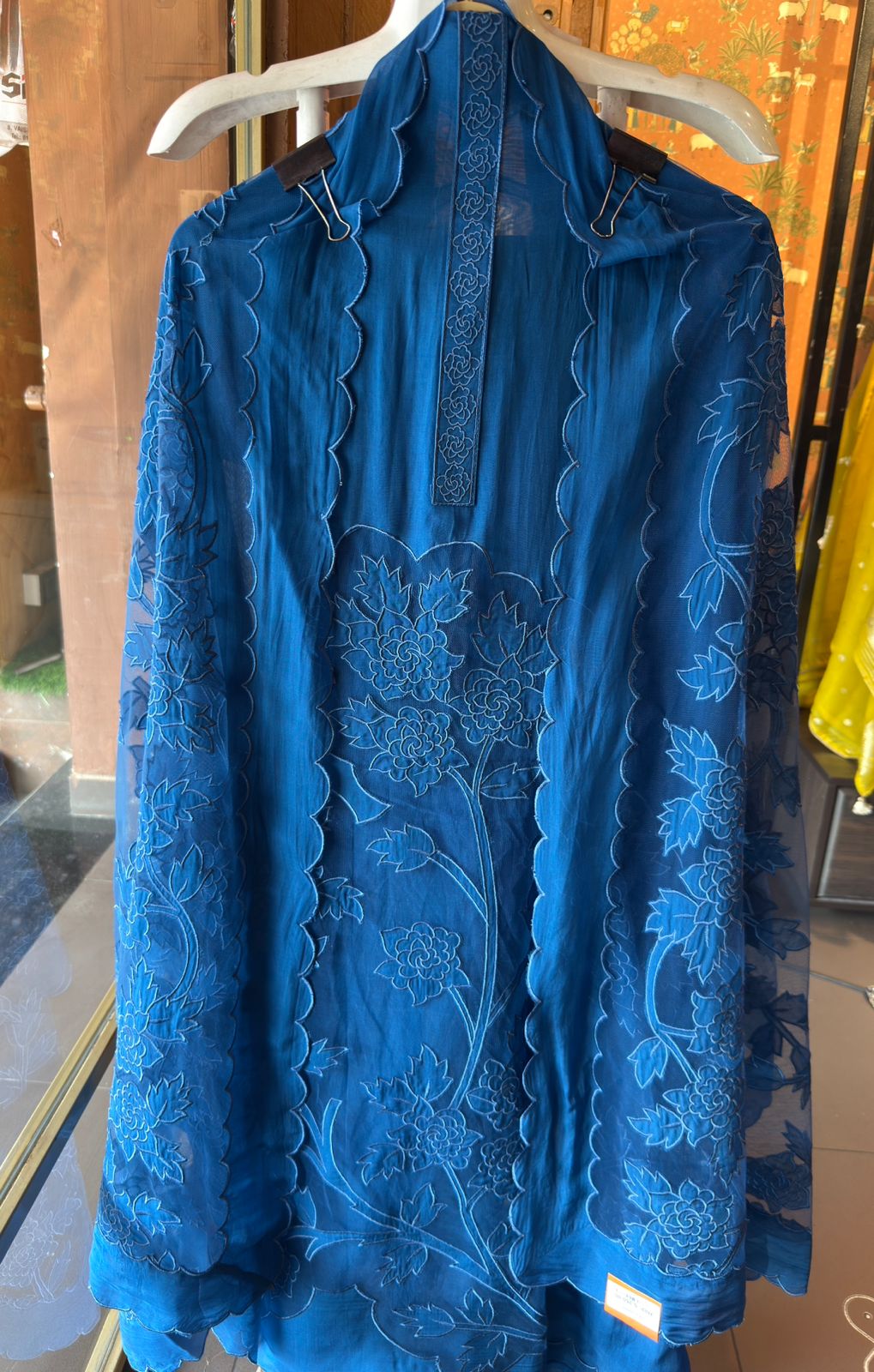 Soft organza unstitched Kurta